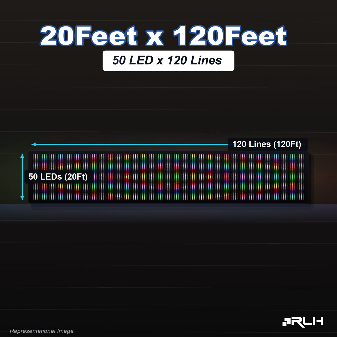 RGB Pixel LED Toran - 20 x 120 Feet - Image 2