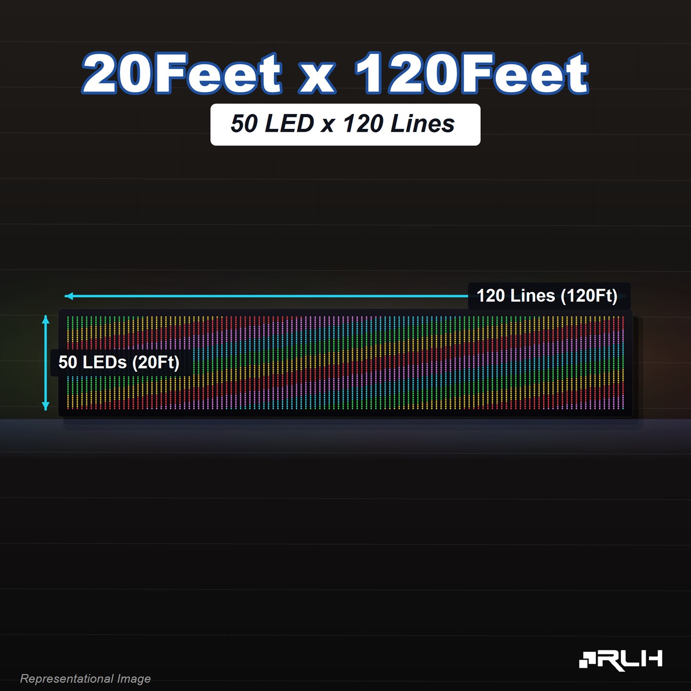 RGB Pixel LED Toran - 20 x 120 Feet - Image 3