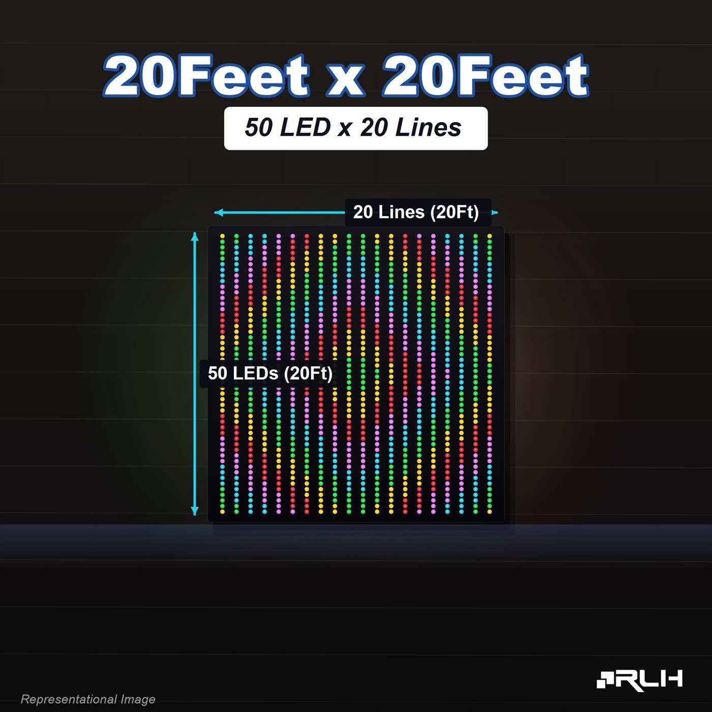 RGB Pixel LED Toran - 20 x 20 Feet