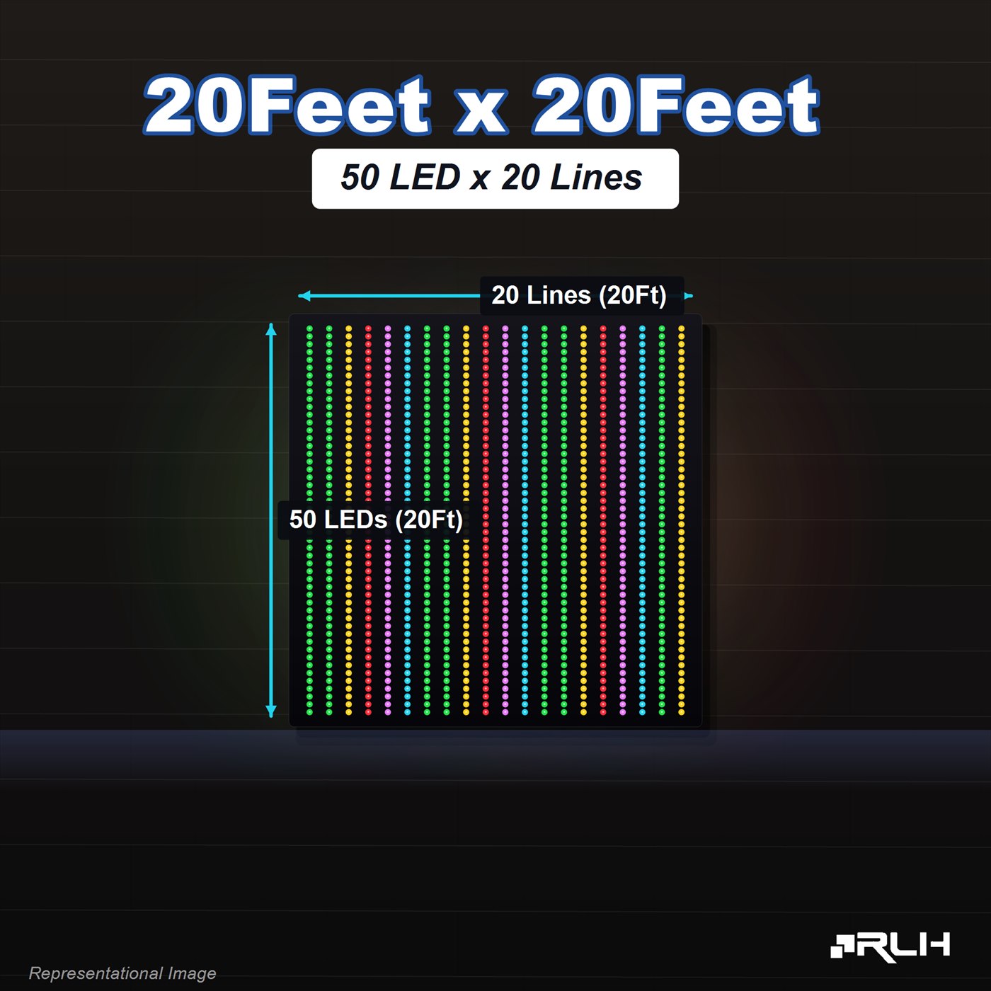 RGB Pixel LED Toran - 20 x 20 Feet - Image 3