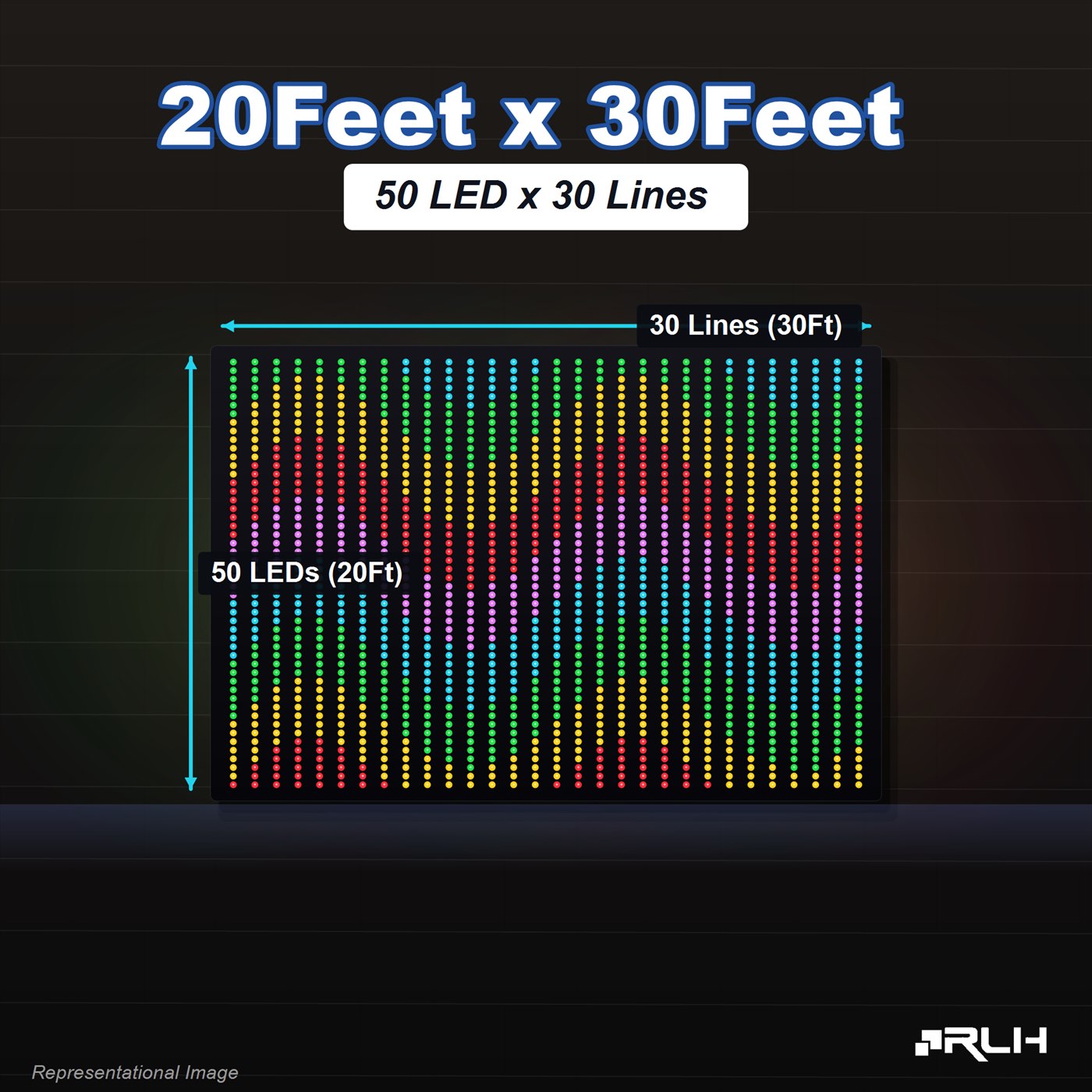 RGB Pixel LED Toran - 20 x 30 Feet
