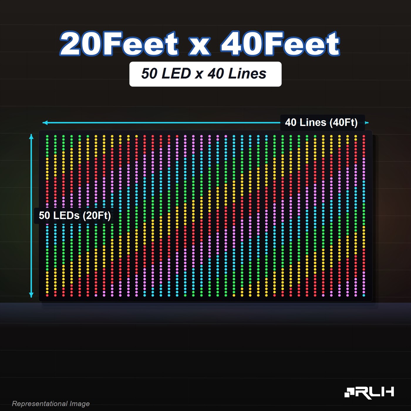 RGB Pixel LED Toran - 20 x 40 Feet