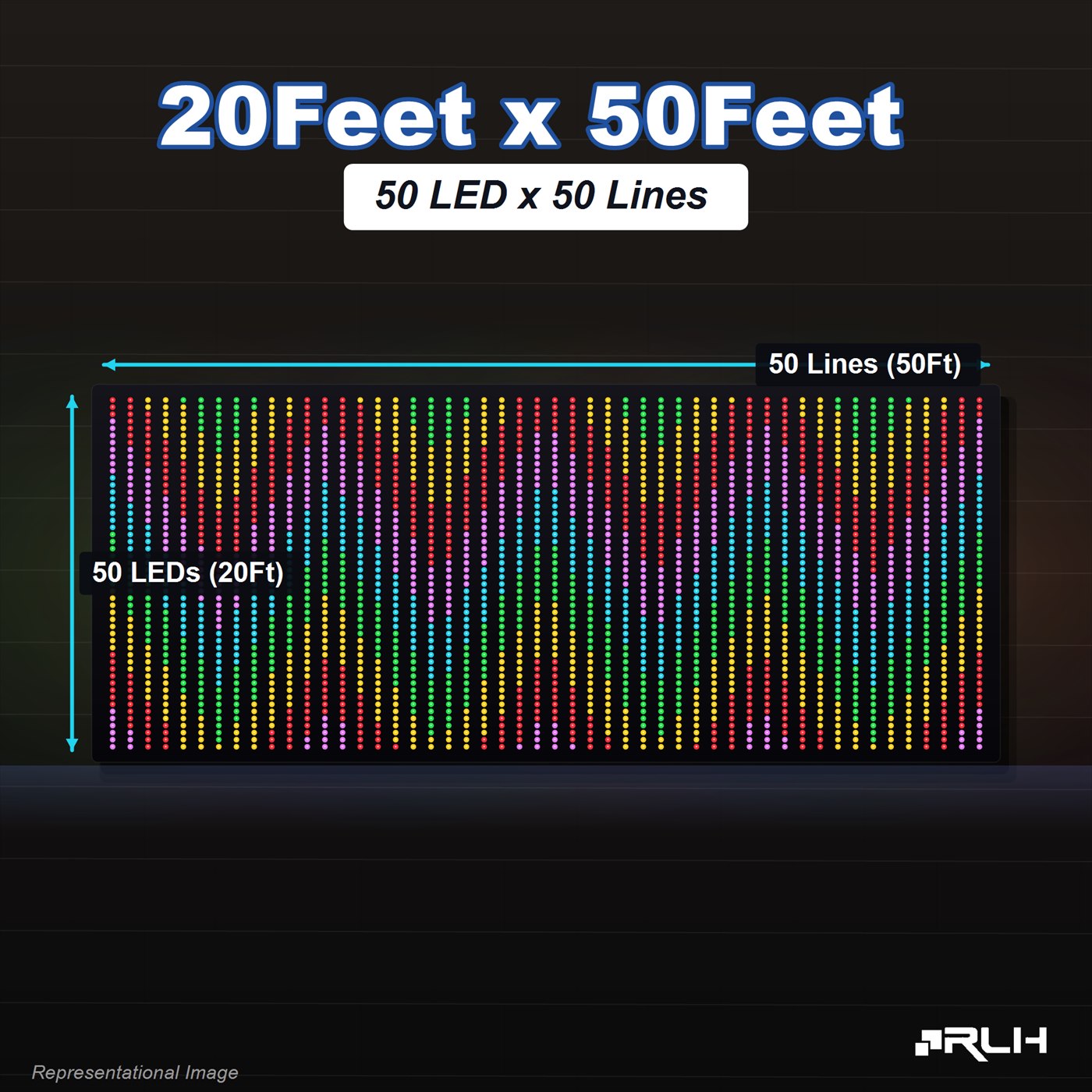 RGB Pixel LED Toran - 20 x 50 Feet