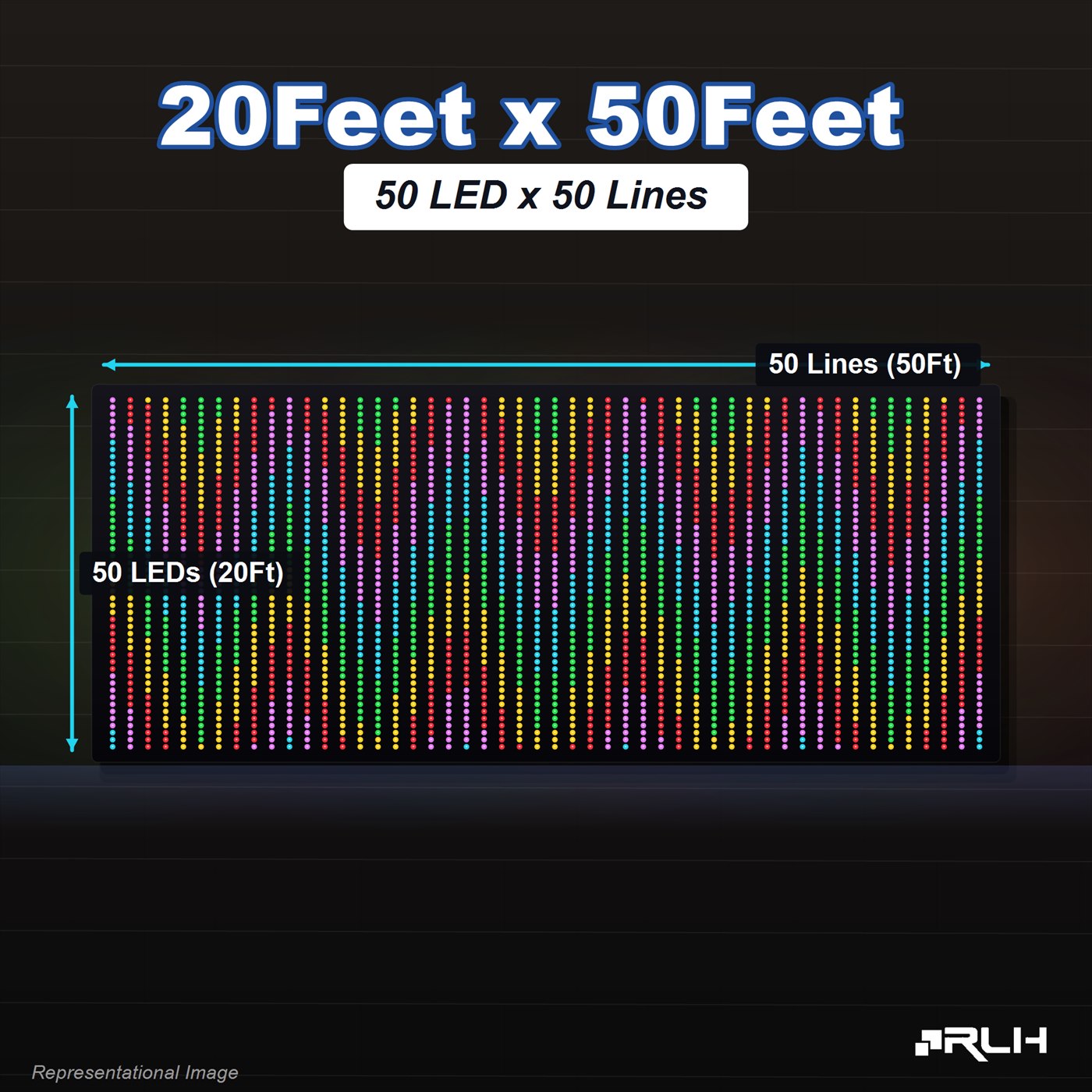 RGB Pixel LED Toran - 20 x 50 Feet - Image 2