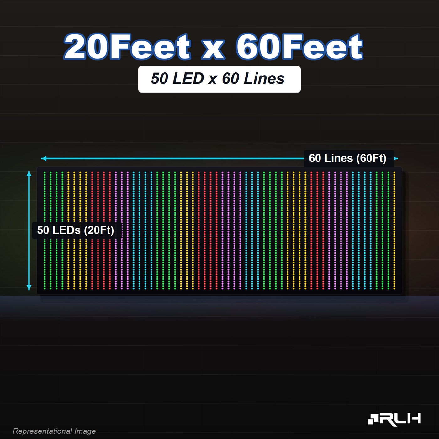 RGB Pixel LED Toran - 20 x 60 Feet