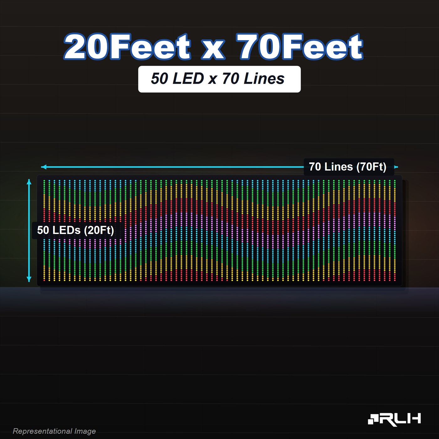 RGB Pixel LED Toran - 20 x 70 Feet - Image 2