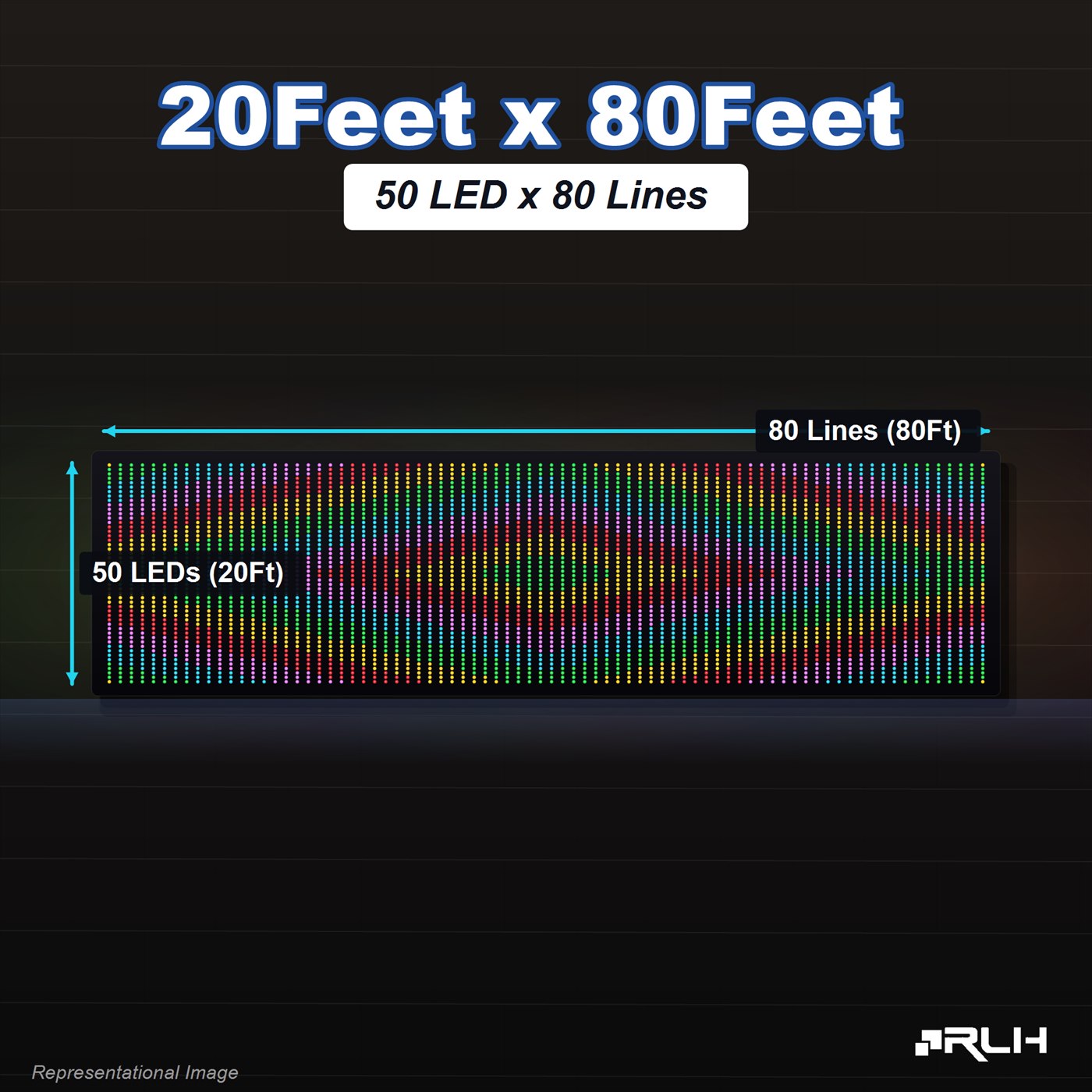 RGB Pixel LED Toran - 20 x 80 Feet