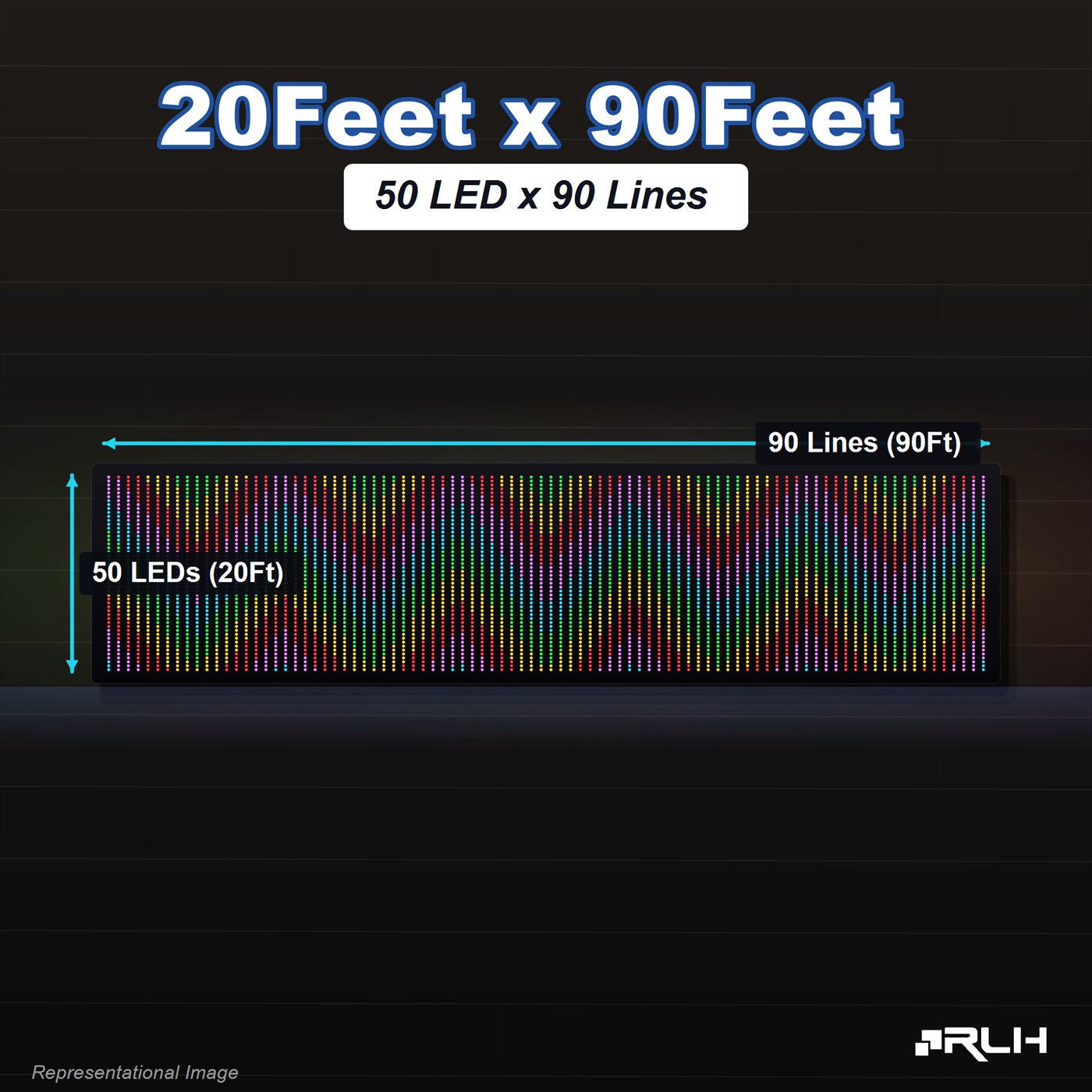 RGB Pixel LED Toran - 20 x 90 Feet - Image 3