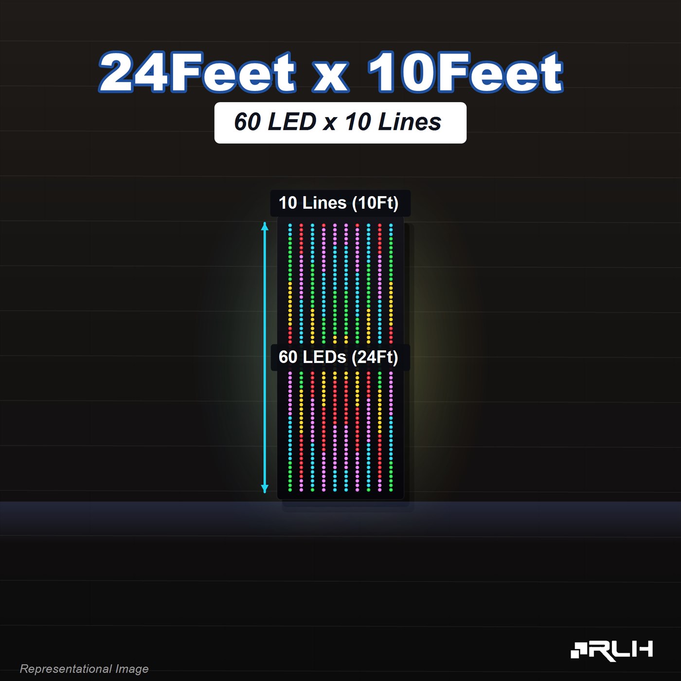 RGB Pixel LED Toran - 24 x 10 Feet - Image 3