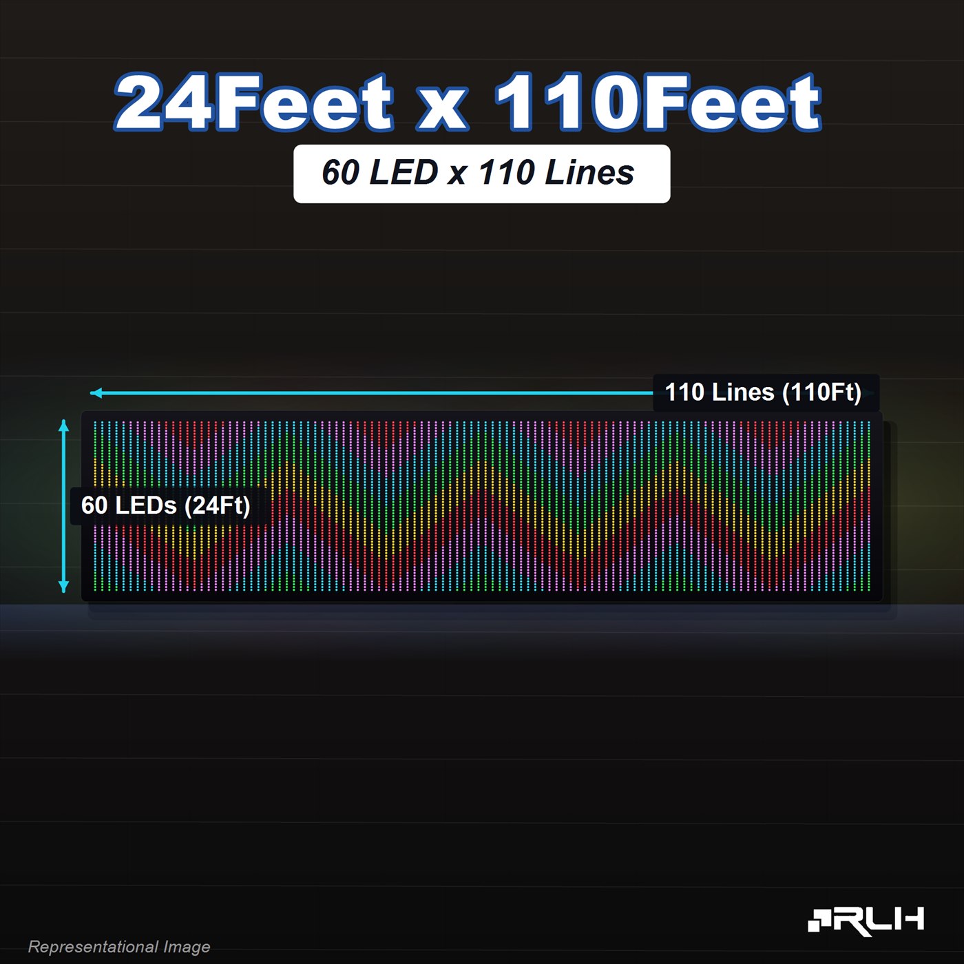 RGB Pixel LED Toran - 24 x 110 Feet