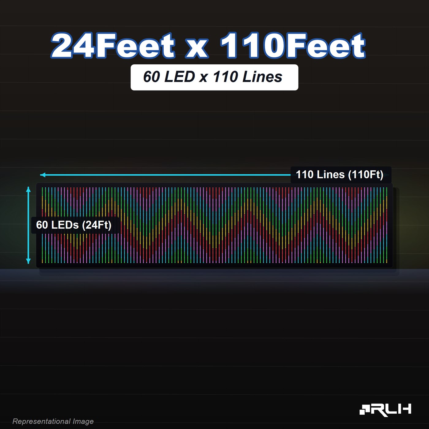 RGB Pixel LED Toran - 24 x 110 Feet - Image 2