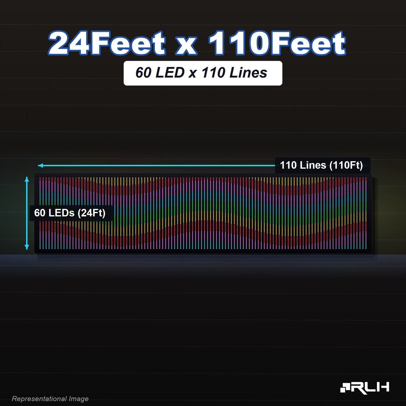 RGB Pixel LED Toran - 24 x 110 Feet - Image 3