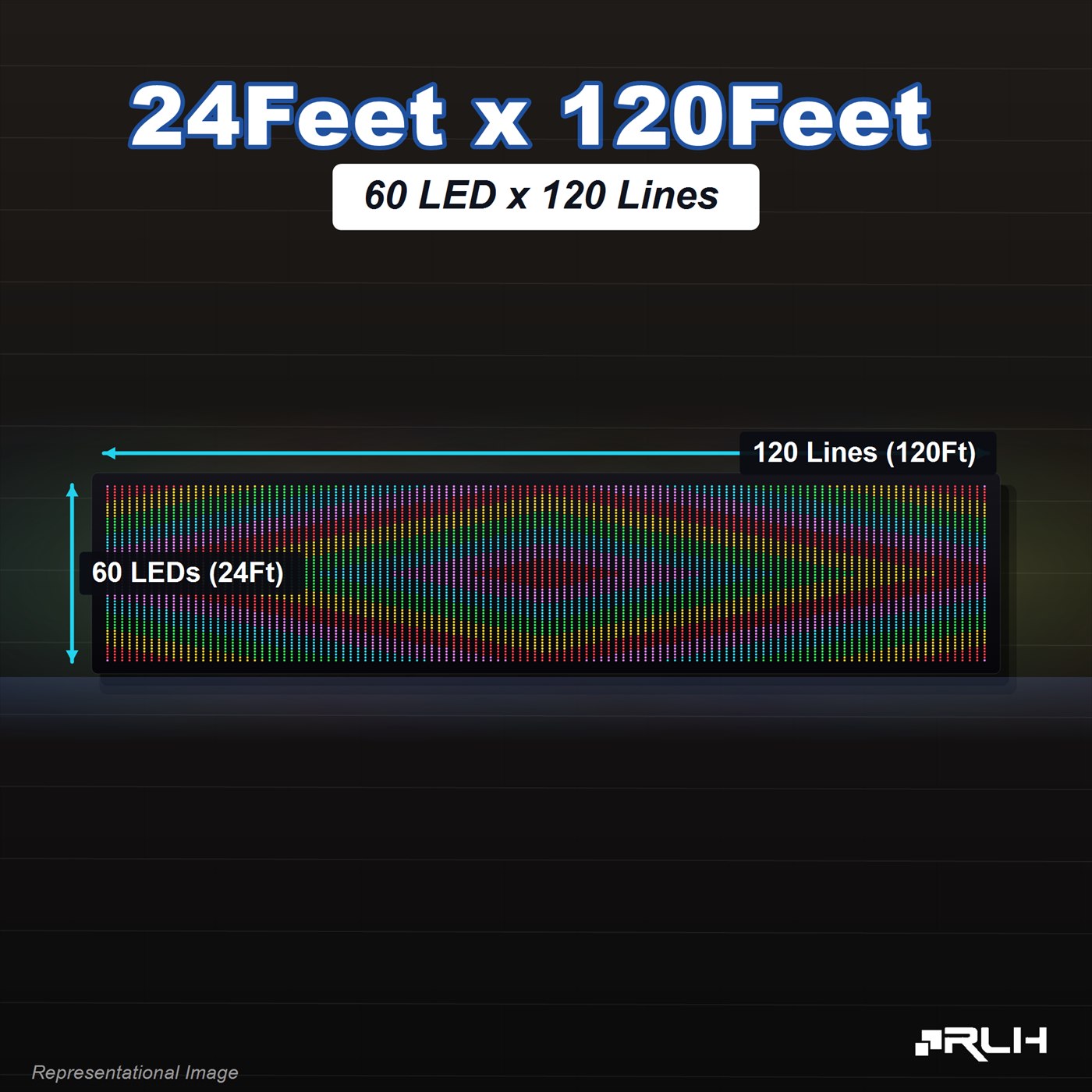 RGB Pixel LED Toran - 24 x 120 Feet - Image 2