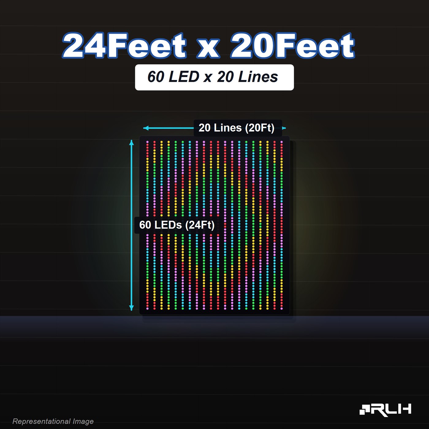 RGB Pixel LED Toran - 24 x 20 Feet