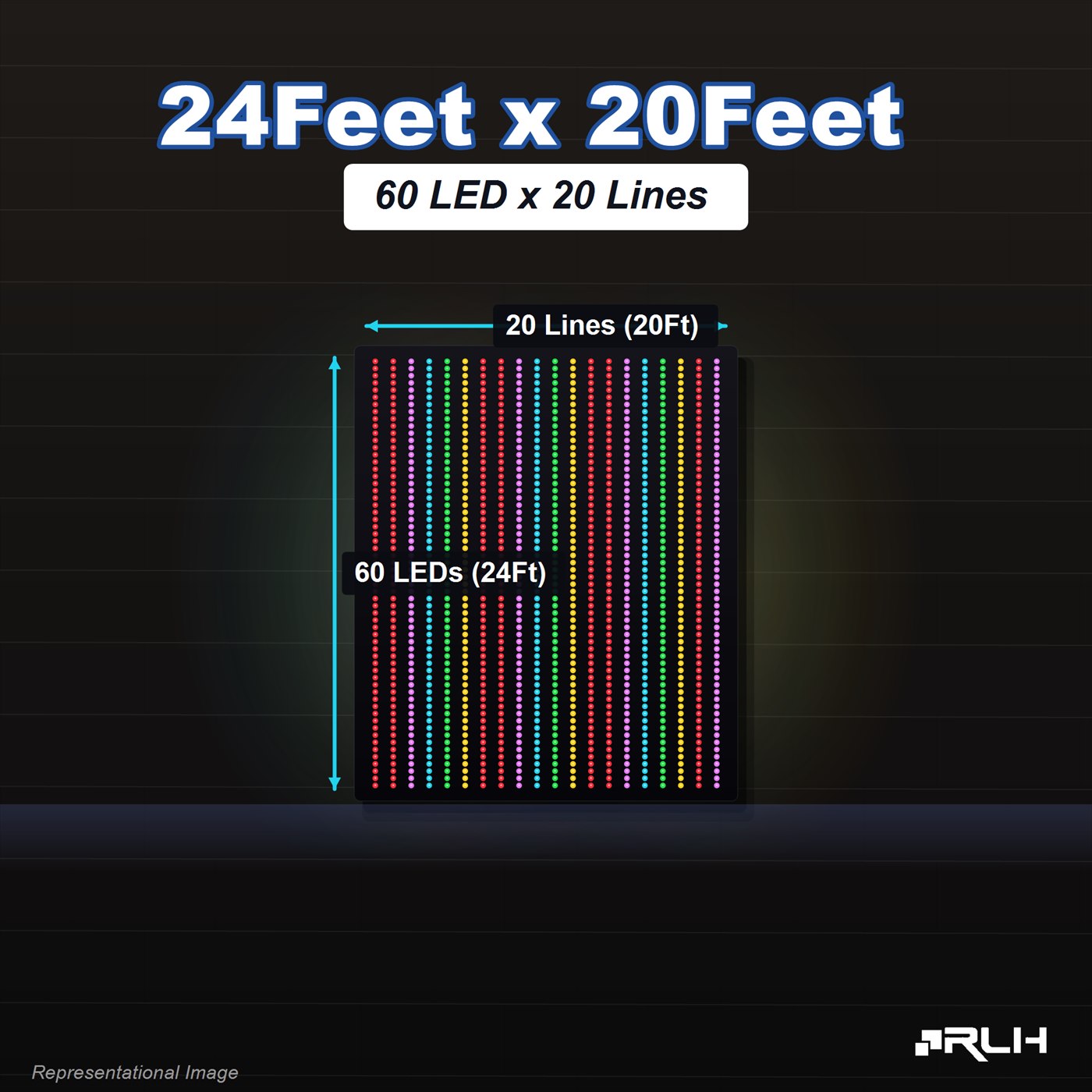 RGB Pixel LED Toran - 24 x 20 Feet - Image 3
