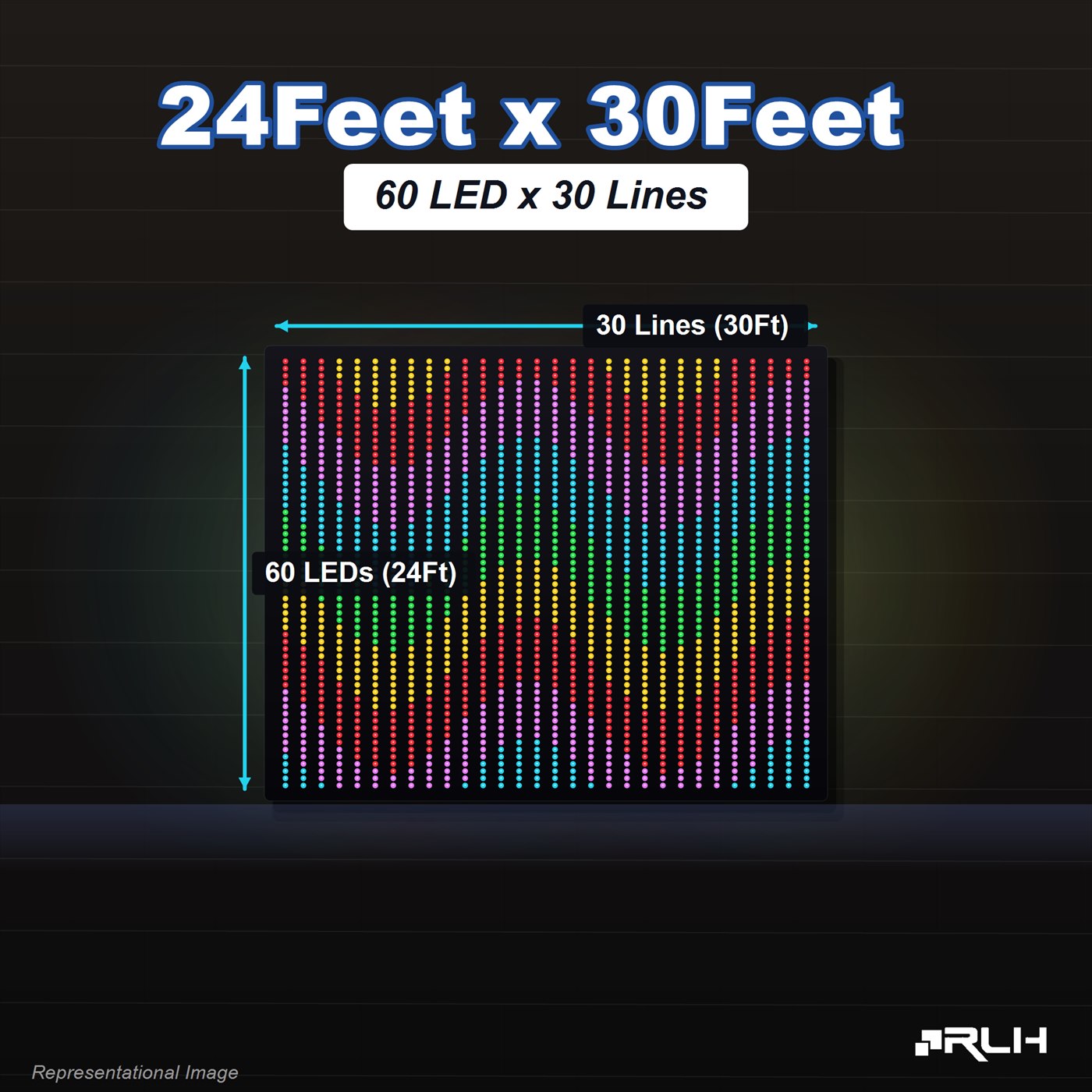RGB Pixel LED Toran - 24 x 30 Feet