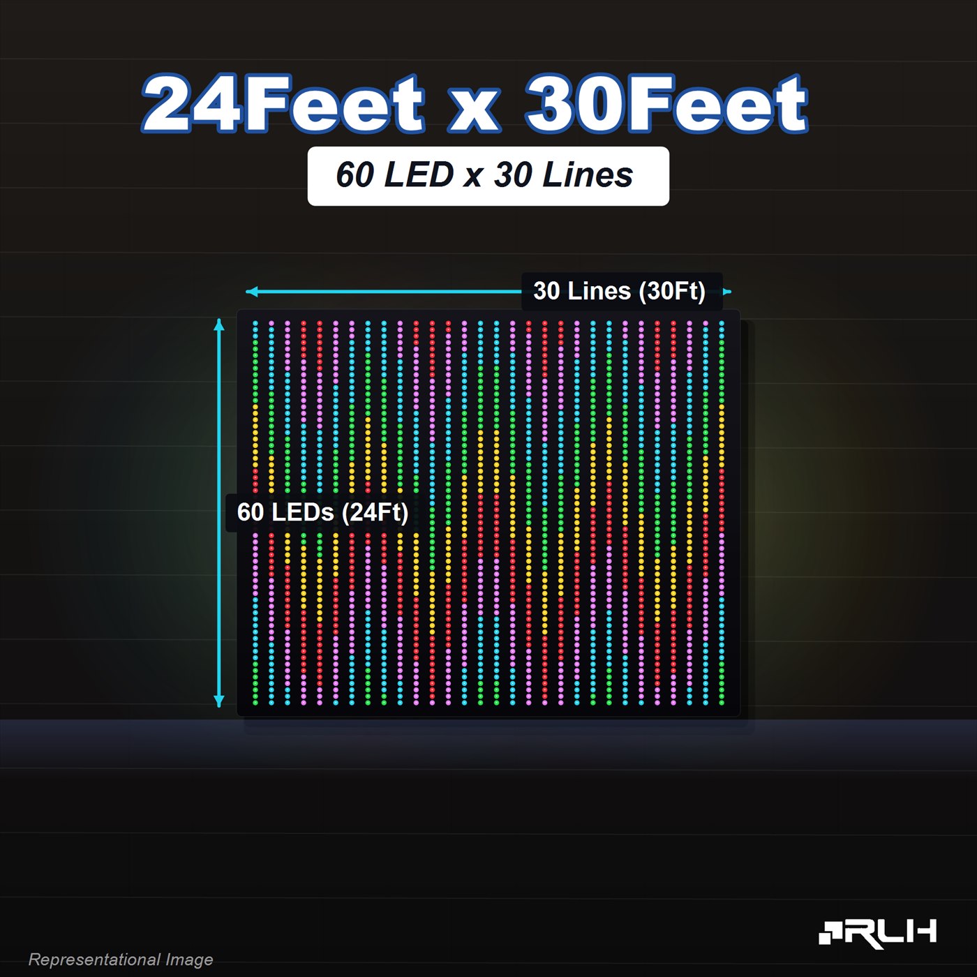 RGB Pixel LED Toran - 24 x 30 Feet - Image 2