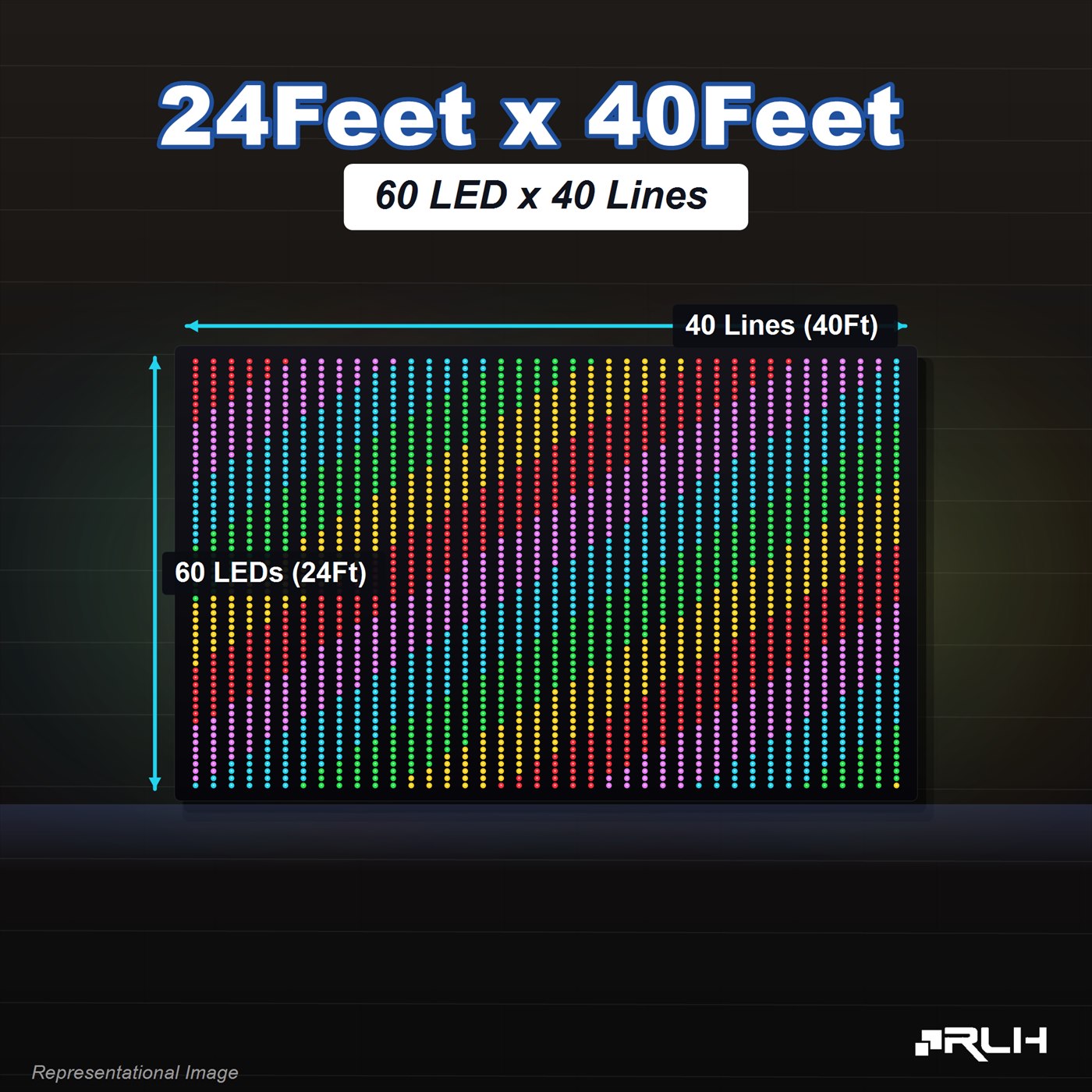 RGB Pixel LED Toran - 24 x 40 Feet