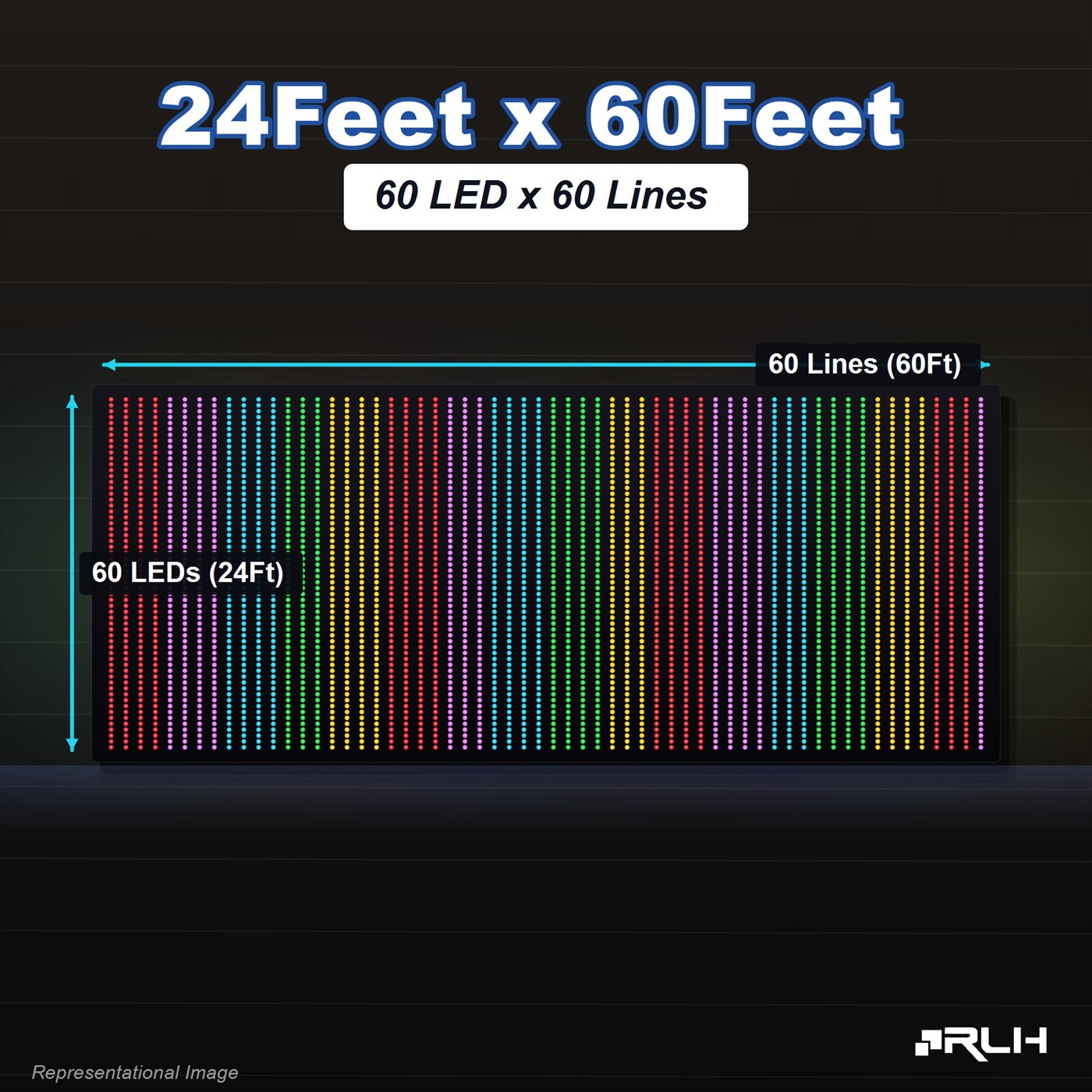 RGB Pixel LED Toran - 24 x 60 Feet