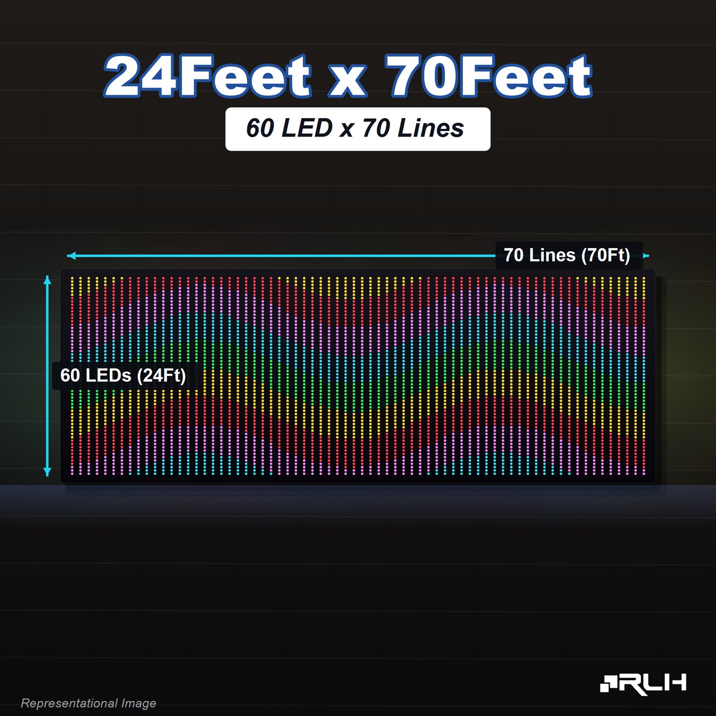 RGB Pixel LED Toran - 24 x 70 Feet - Image 2
