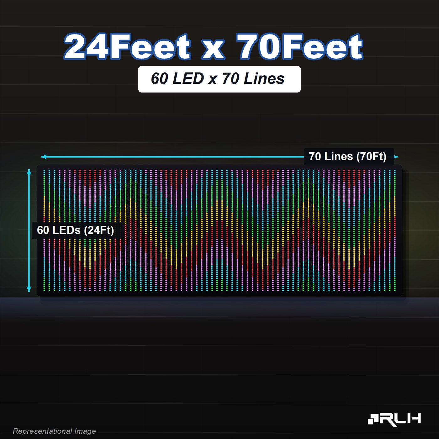 RGB Pixel LED Toran - 24 x 70 Feet - Image 3