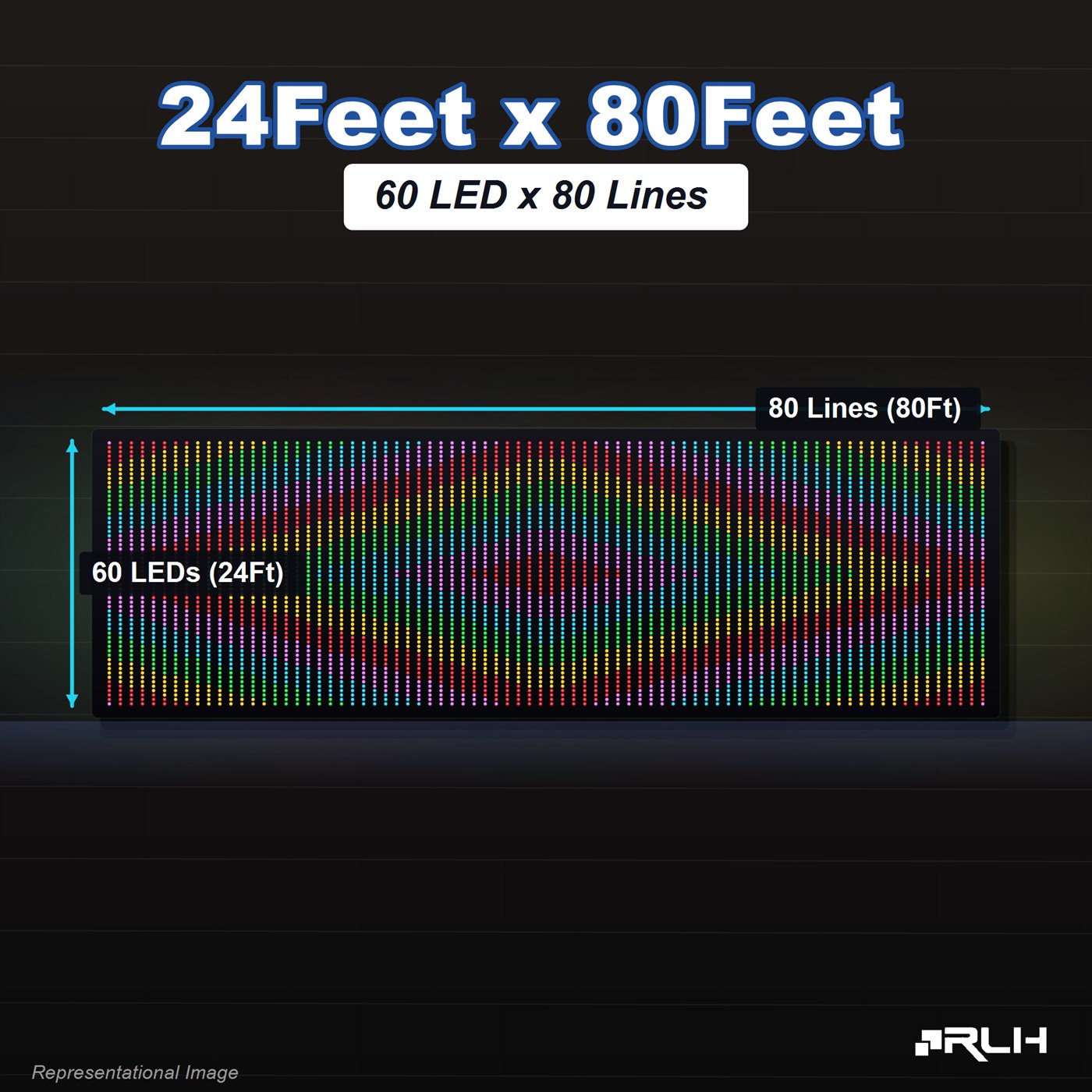 RGB Pixel LED Toran - 24 x 80 Feet