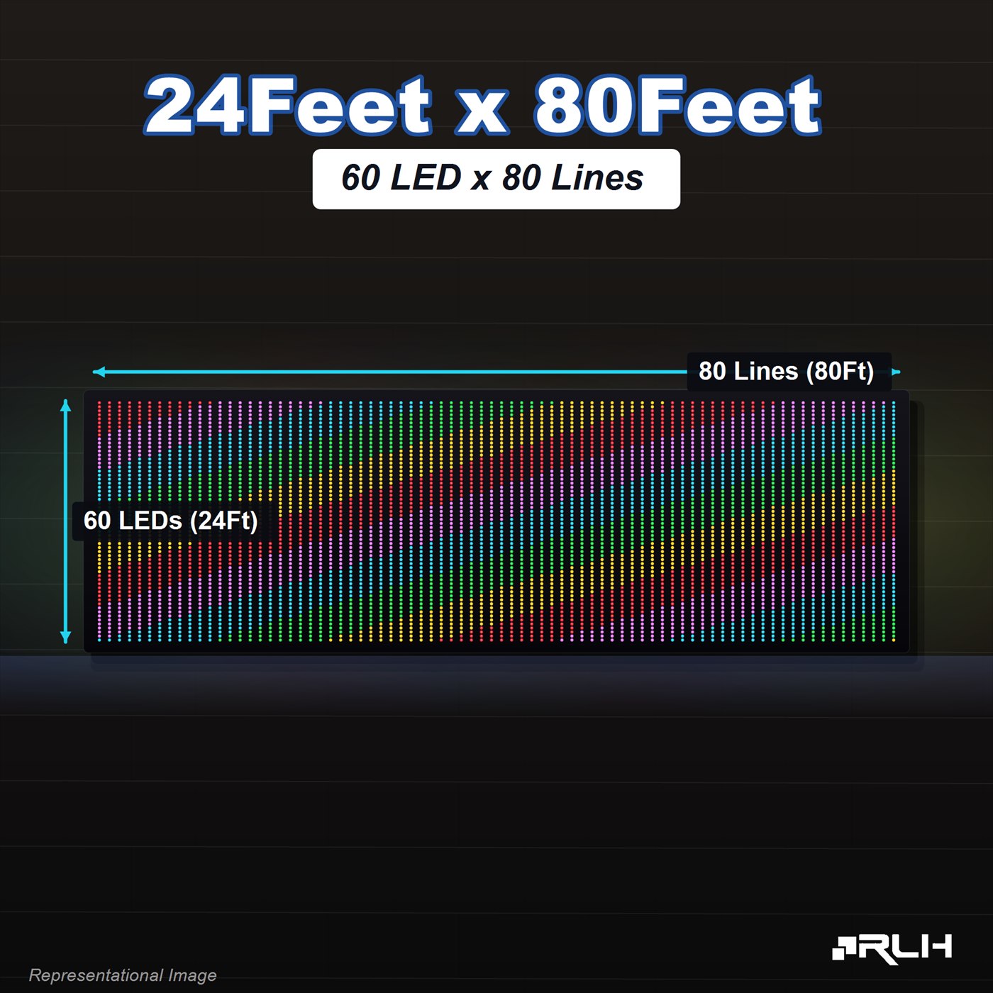 RGB Pixel LED Toran - 24 x 80 Feet - Image 2