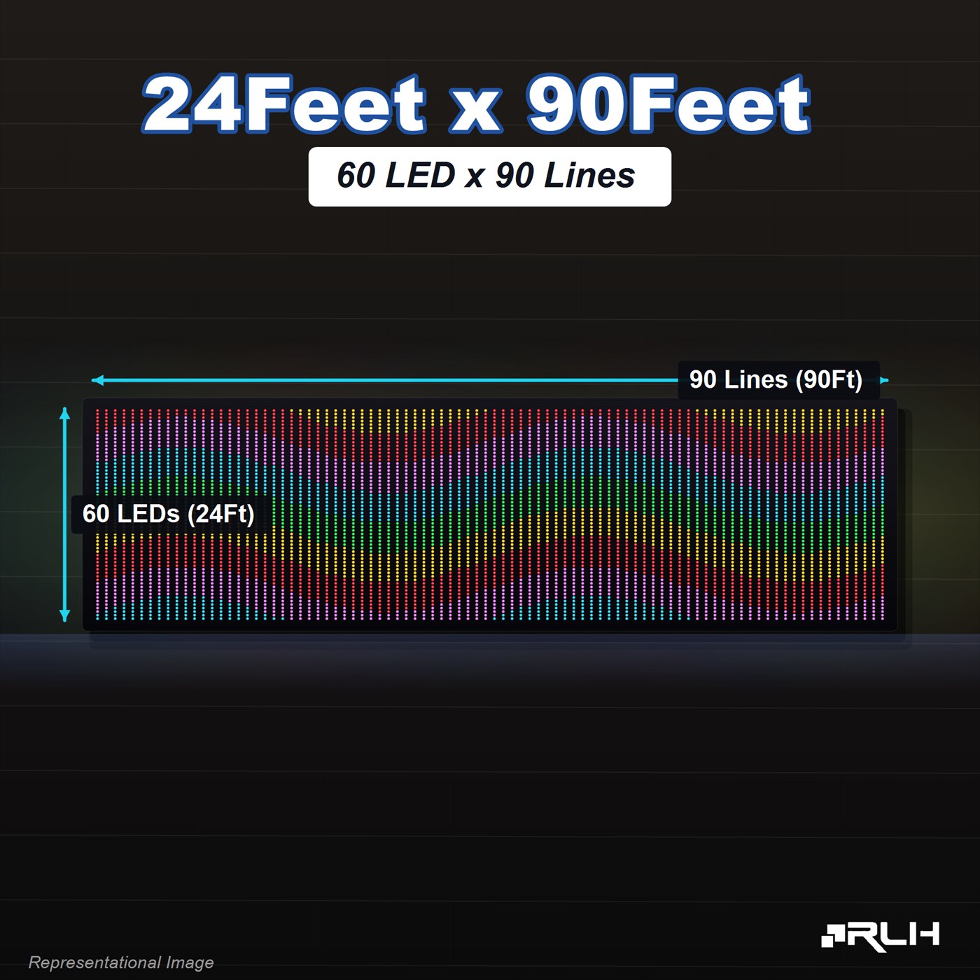 RGB Pixel LED Toran - 24 x 90 Feet