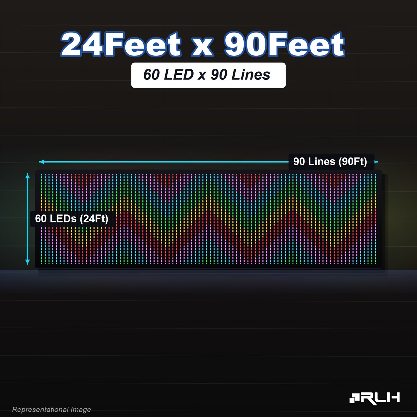RGB Pixel LED Toran - 24 x 90 Feet - Image 2
