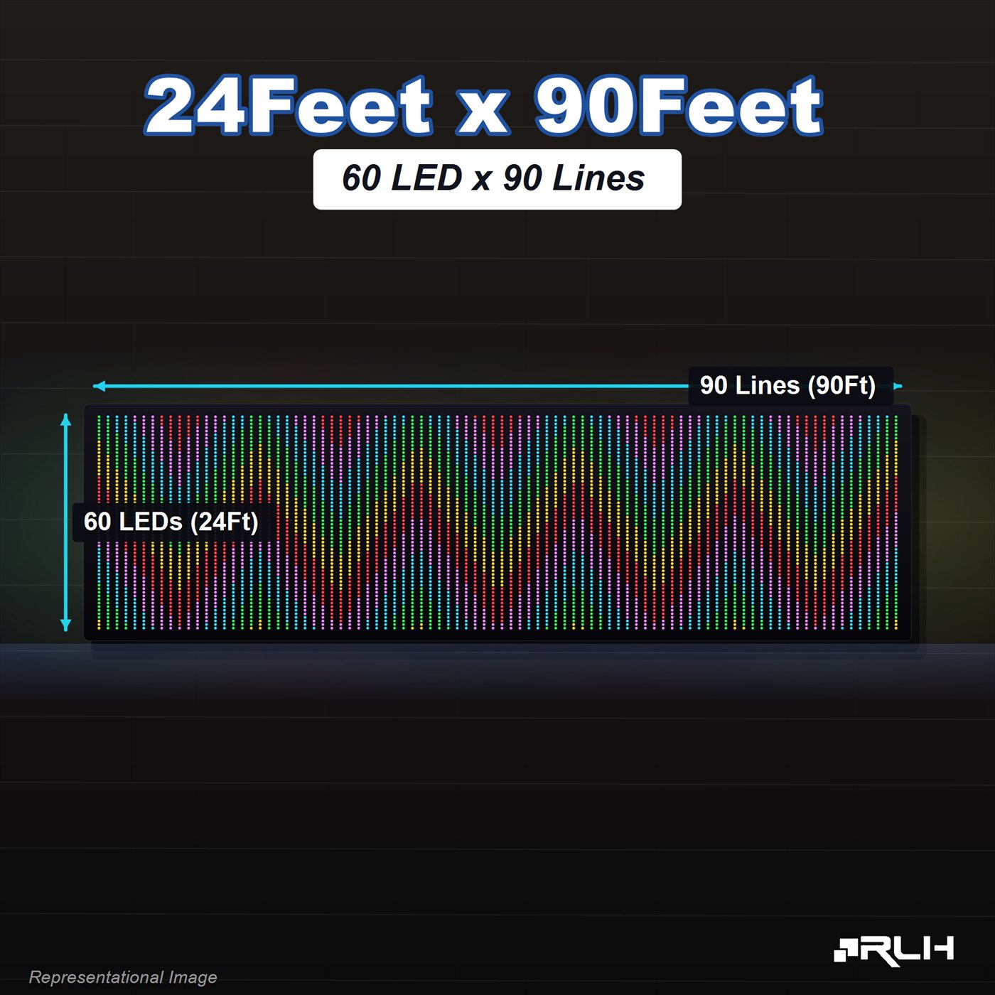RGB Pixel LED Toran - 24 x 90 Feet - Image 3