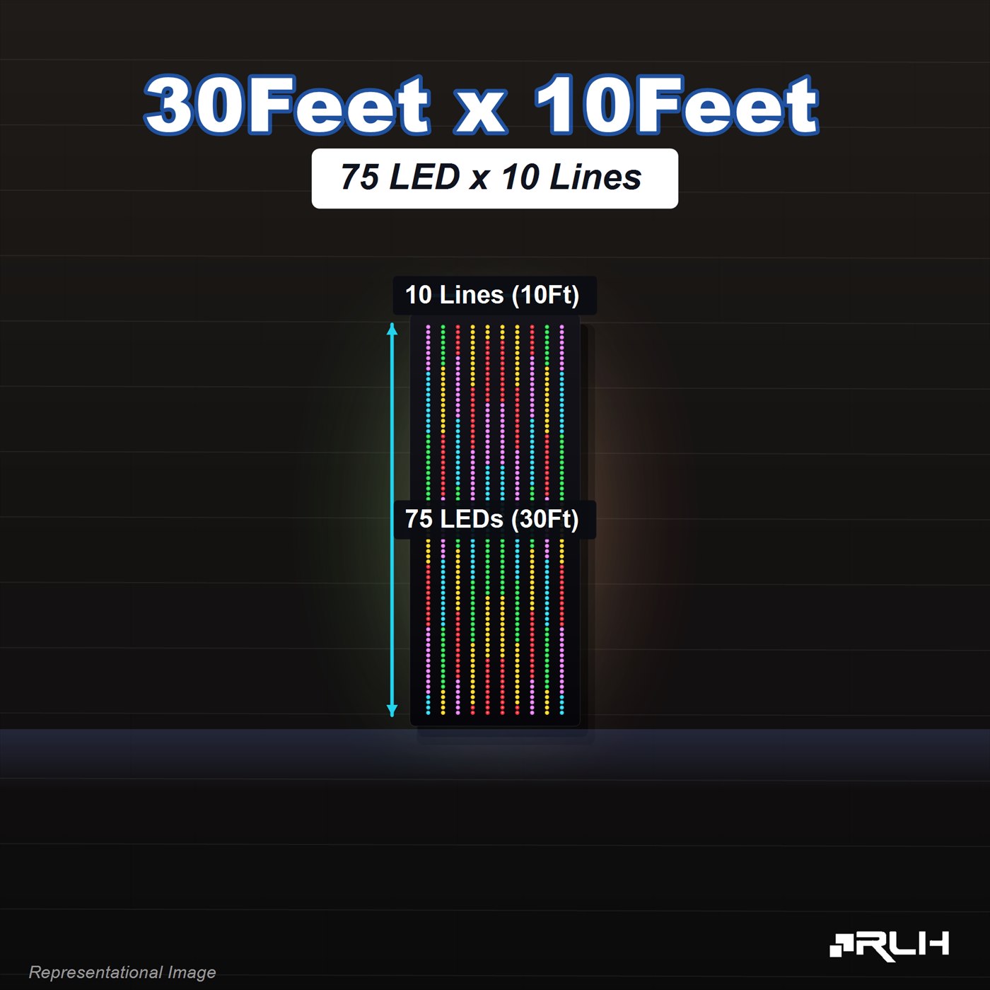 RGB Pixel LED Toran - 30 x 10 Feet