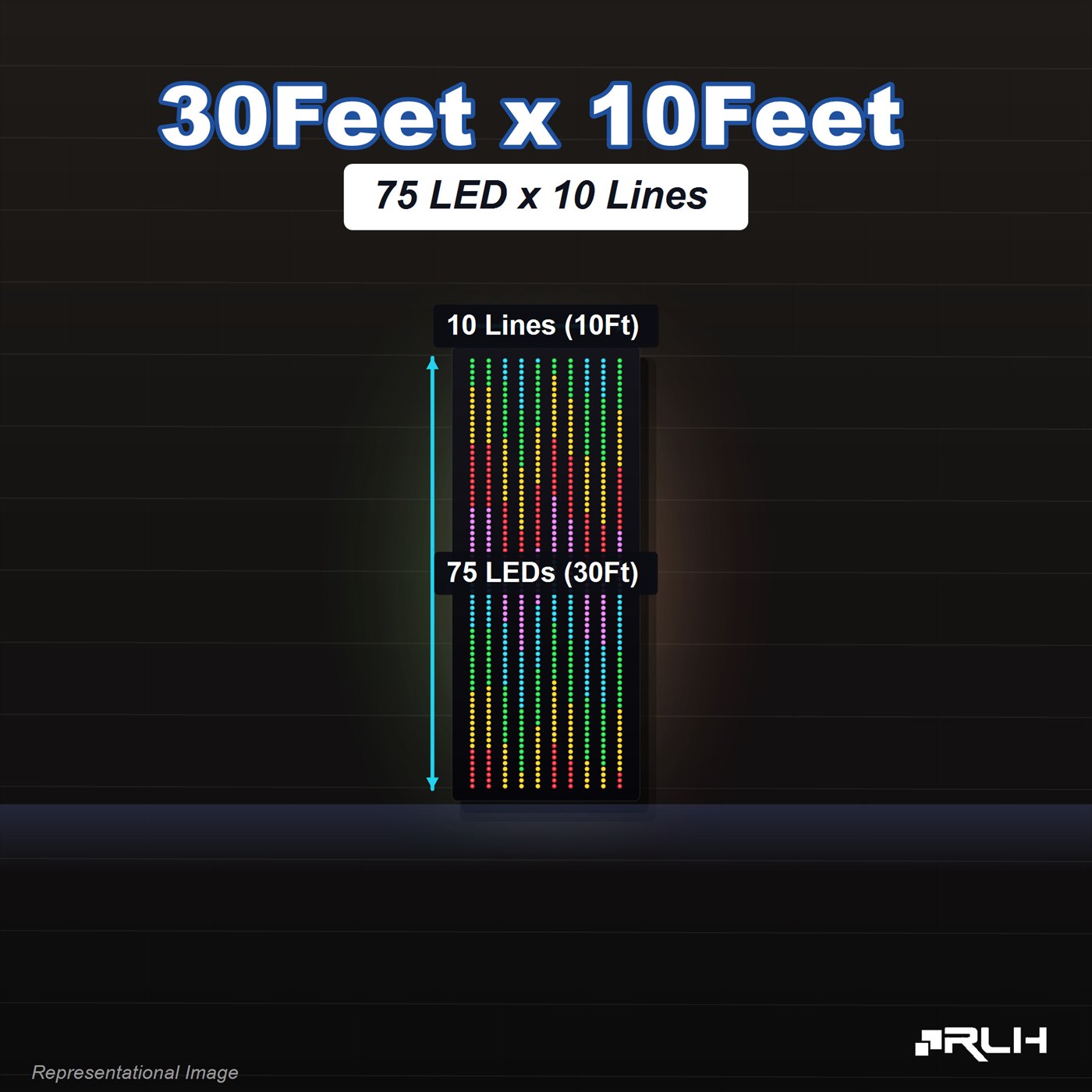RGB Pixel LED Toran - 30 x 10 Feet - Image 2