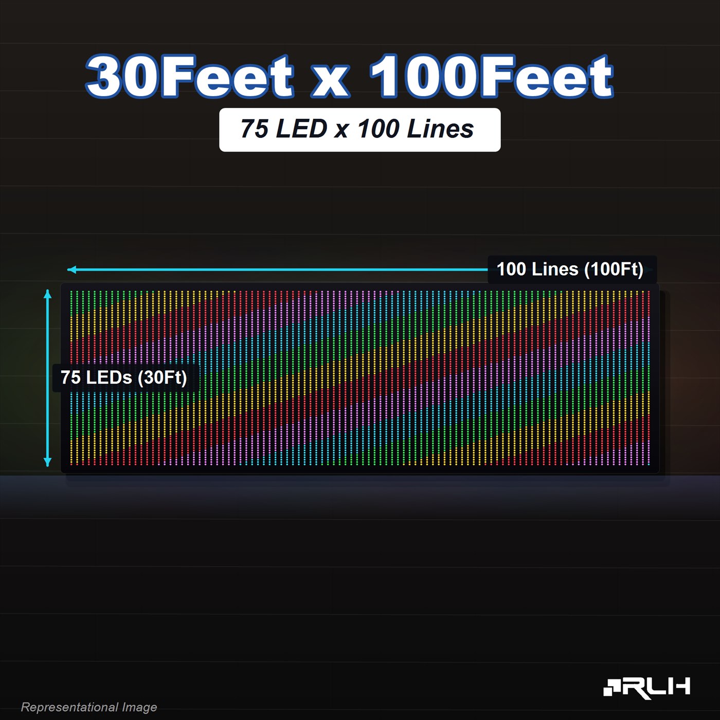RGB Pixel LED Toran - 30 x 100 Feet