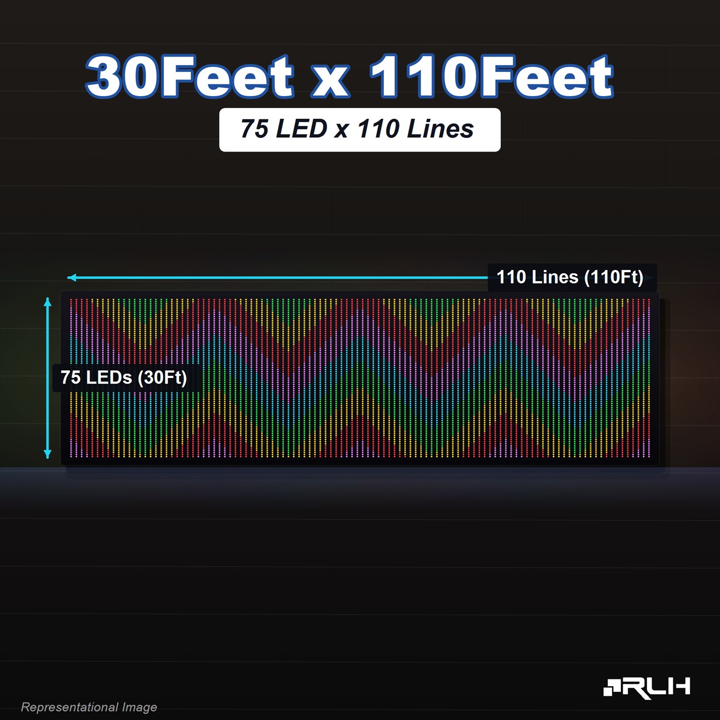 RGB Pixel LED Toran - 30 x 110 Feet