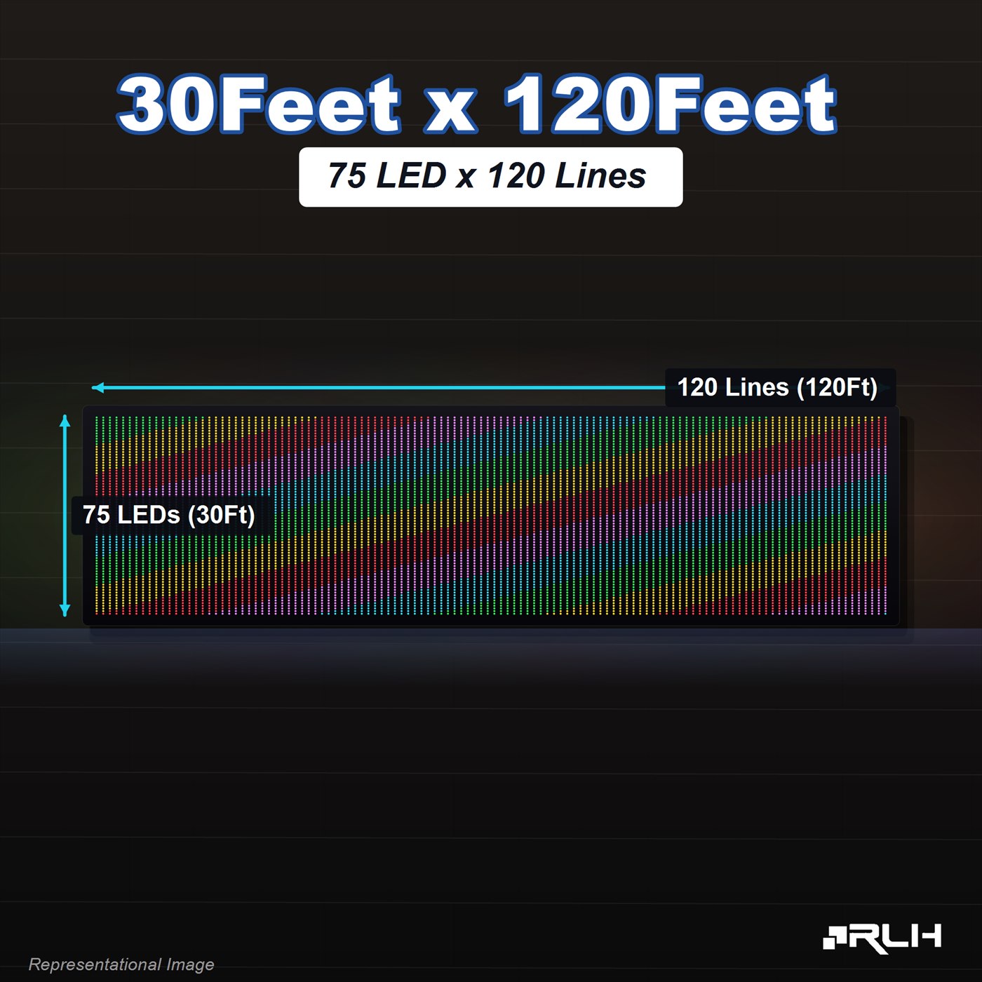 RGB Pixel LED Toran - 30 x 120 Feet - Image 3