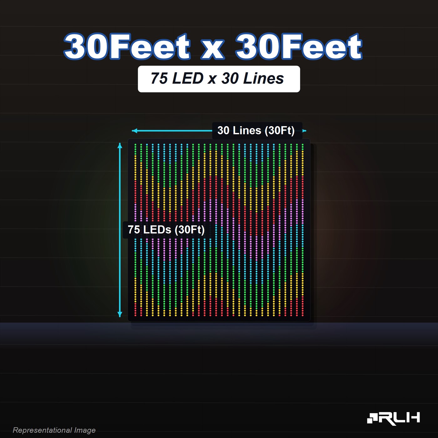 RGB Pixel LED Toran - 30 x 30 Feet