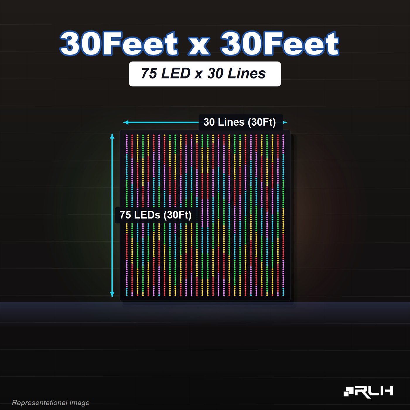RGB Pixel LED Toran - 30 x 30 Feet - Image 3