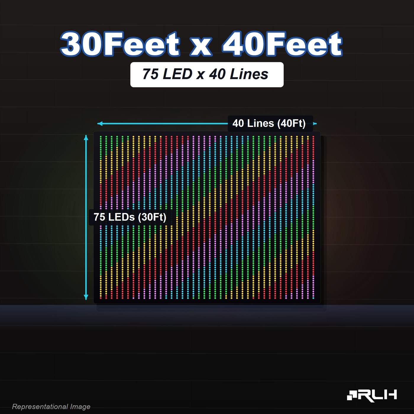 RGB Pixel LED Toran - 30 x 40 Feet