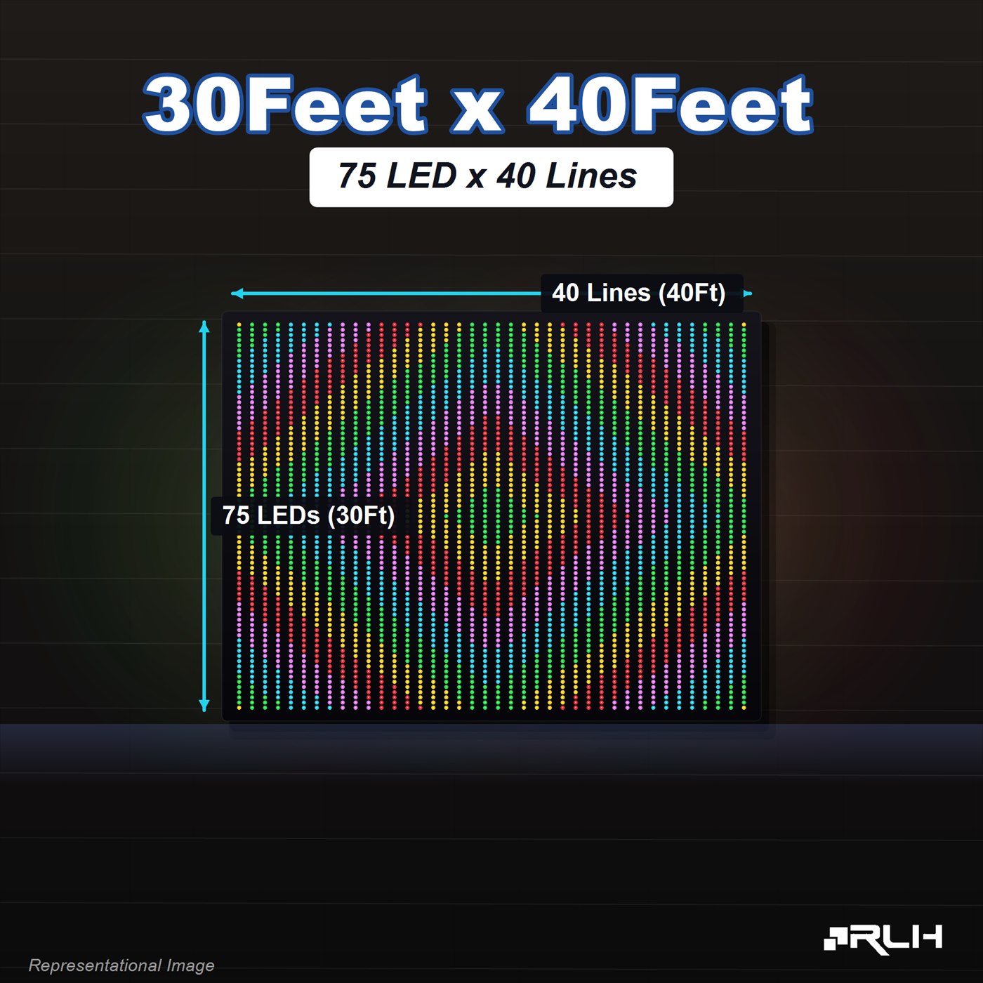 RGB Pixel LED Toran - 30 x 40 Feet - Image 3