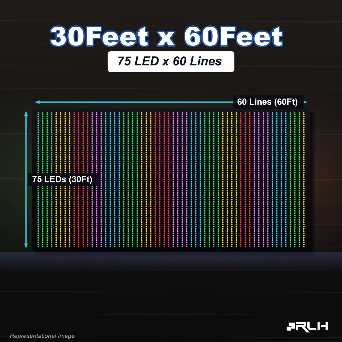 RGB Pixel LED Toran - 30 x 60 Feet