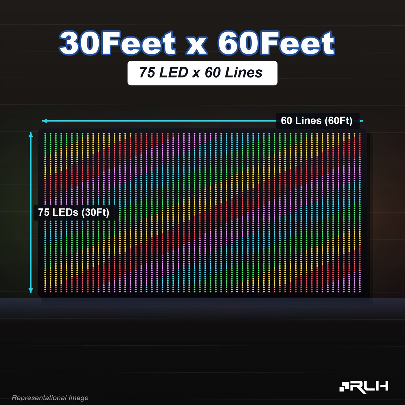 RGB Pixel LED Toran - 30 x 60 Feet - Image 3