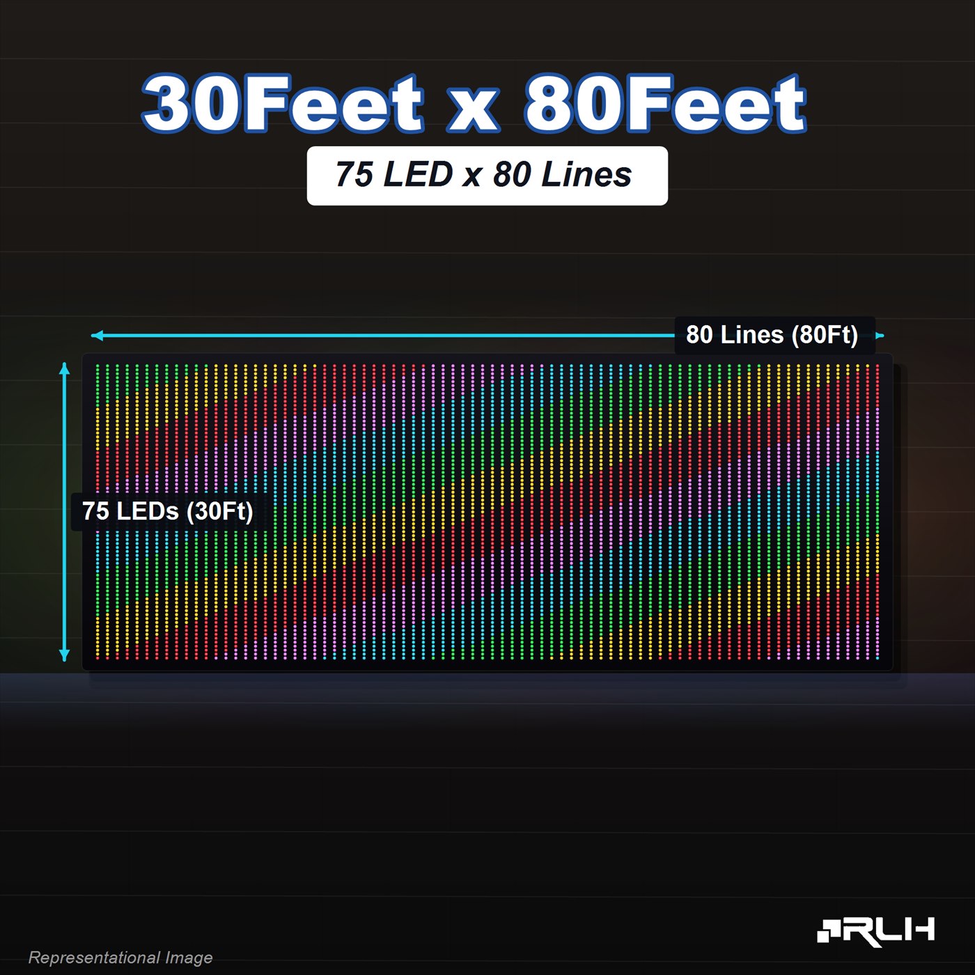 RGB Pixel LED Toran - 30 x 80 Feet - Image 2