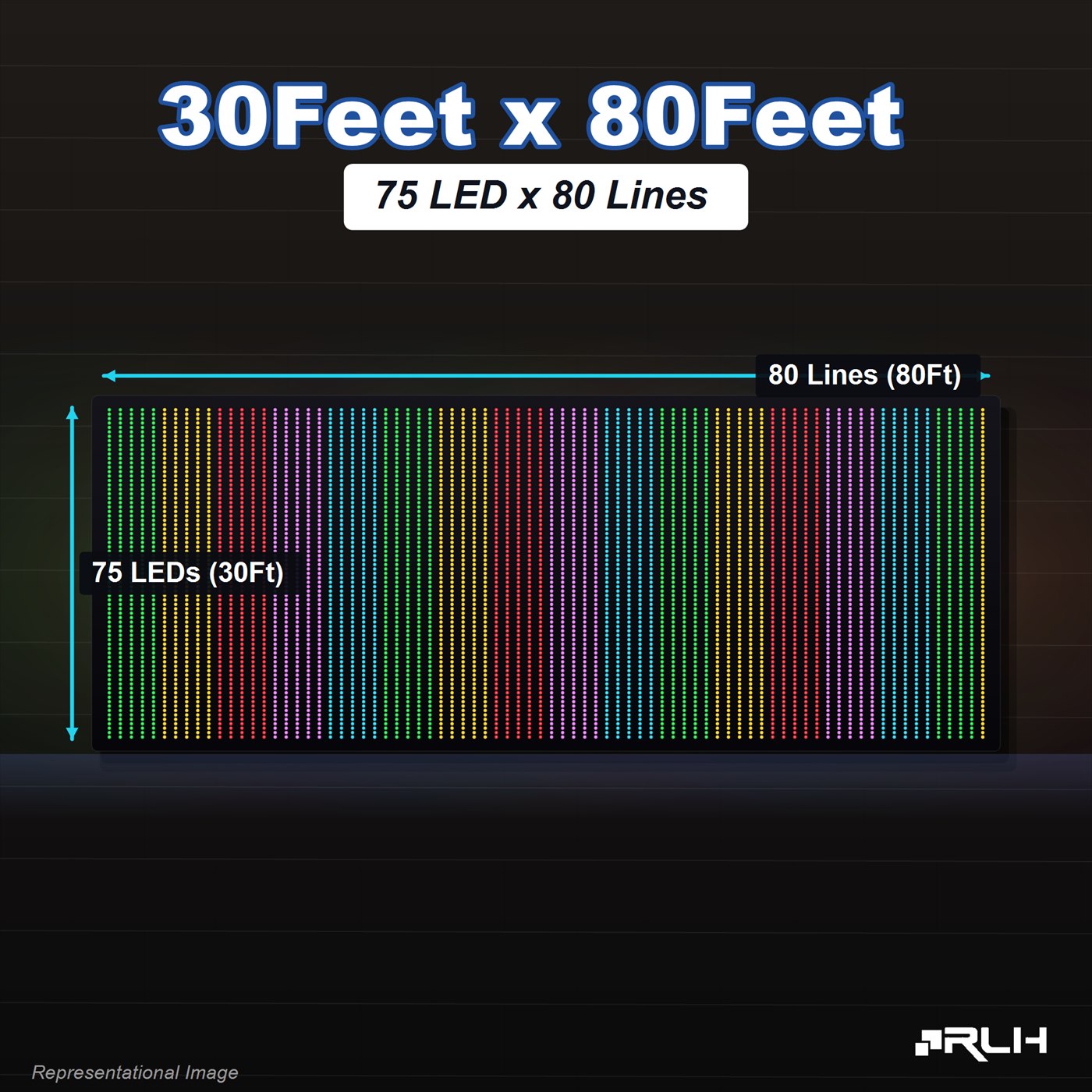 RGB Pixel LED Toran - 30 x 80 Feet - Image 3