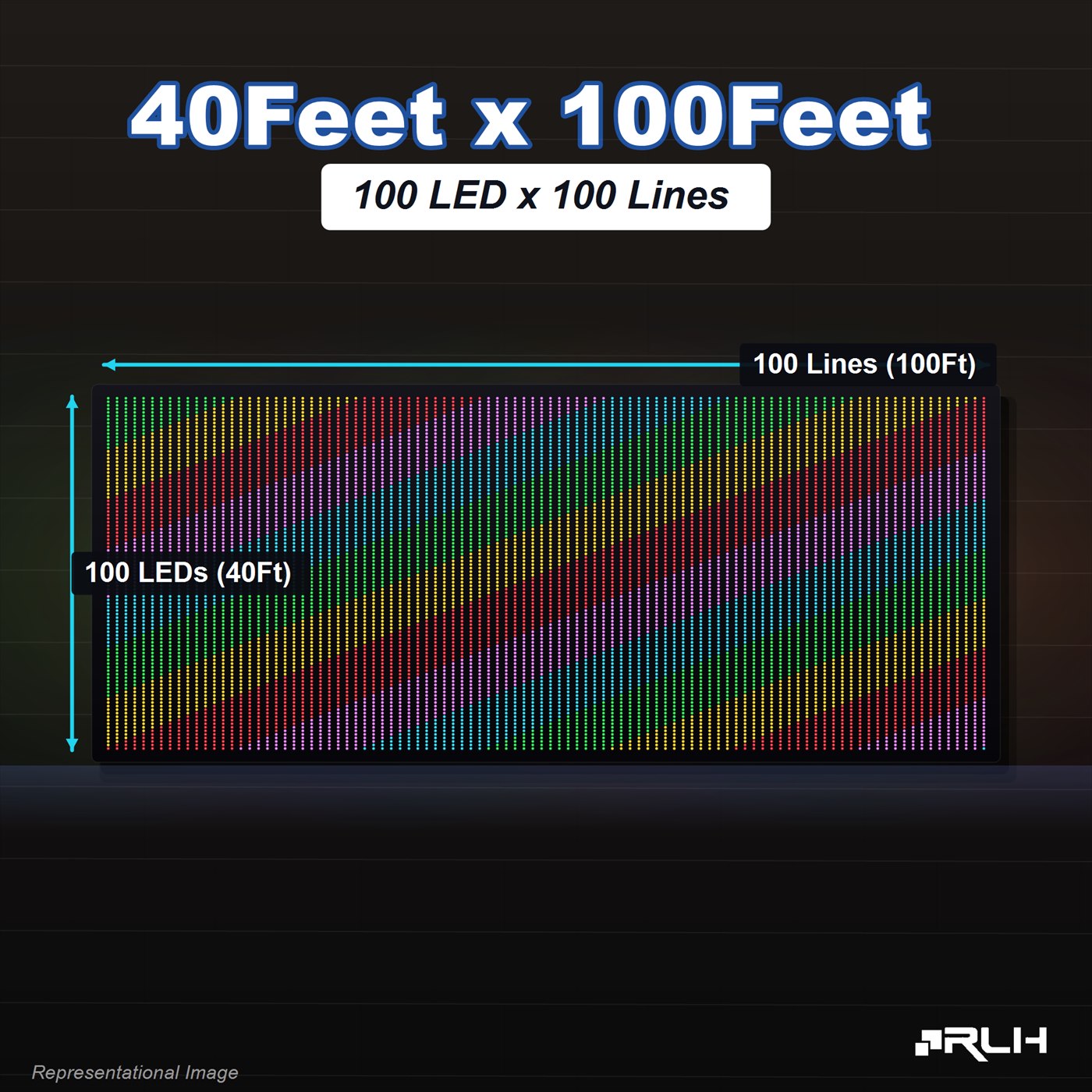 RGB Pixel LED Toran - 40 x 100 Feet