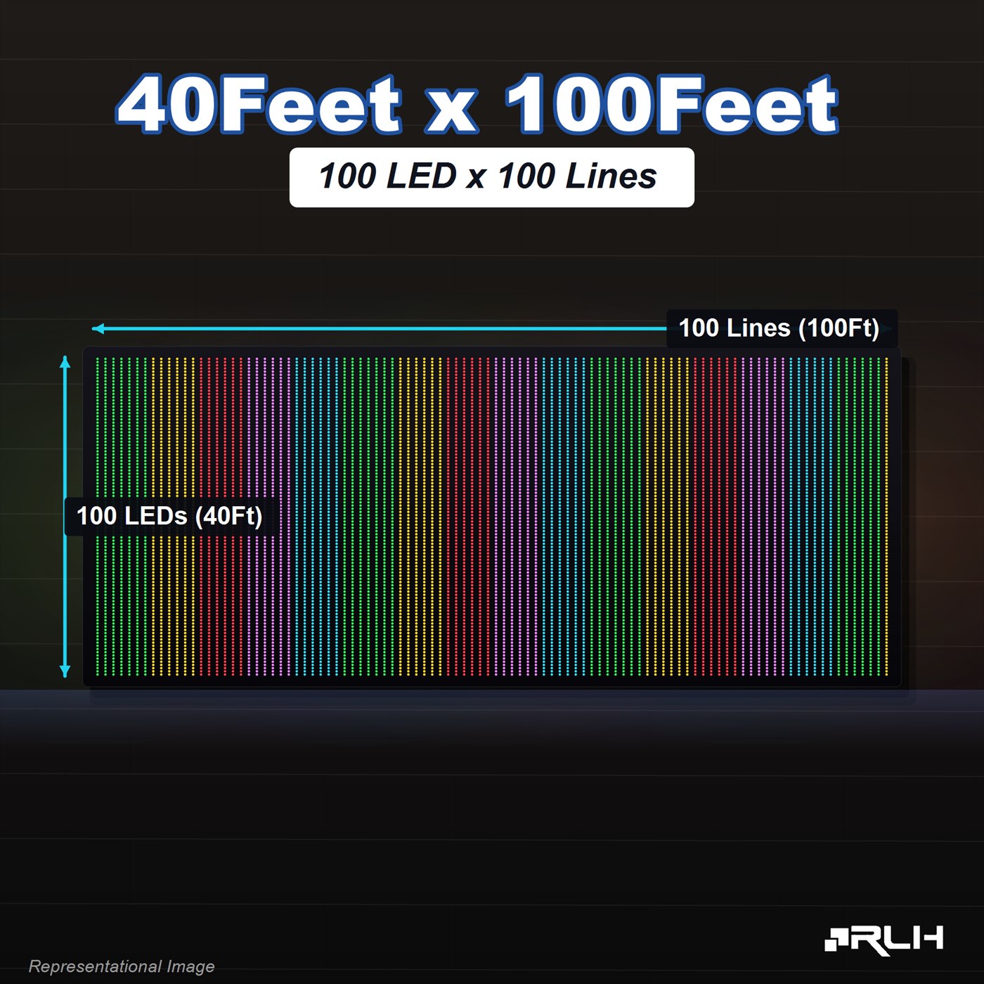 RGB Pixel LED Toran - 40 x 100 Feet - Image 2