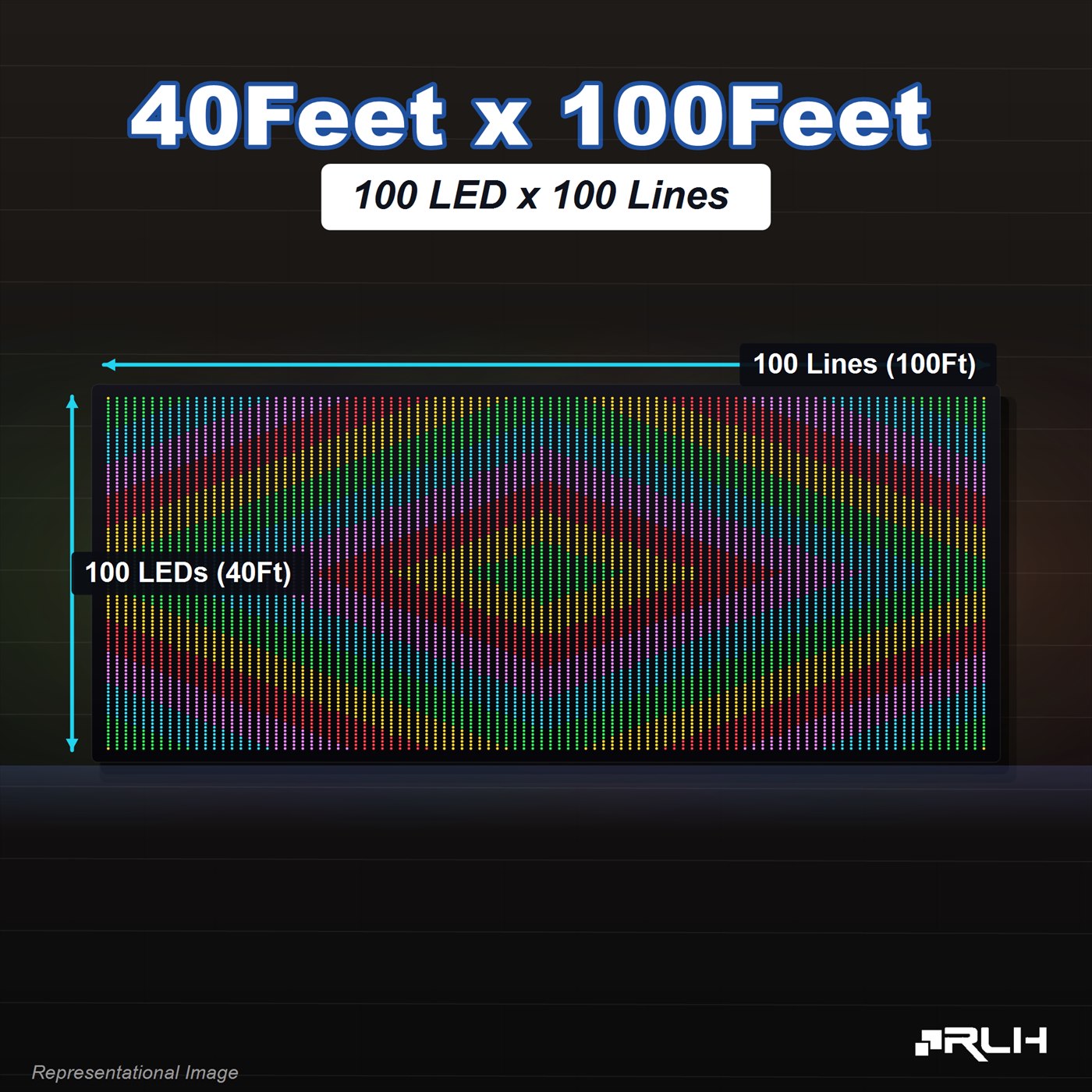 RGB Pixel LED Toran - 40 x 100 Feet - Image 3