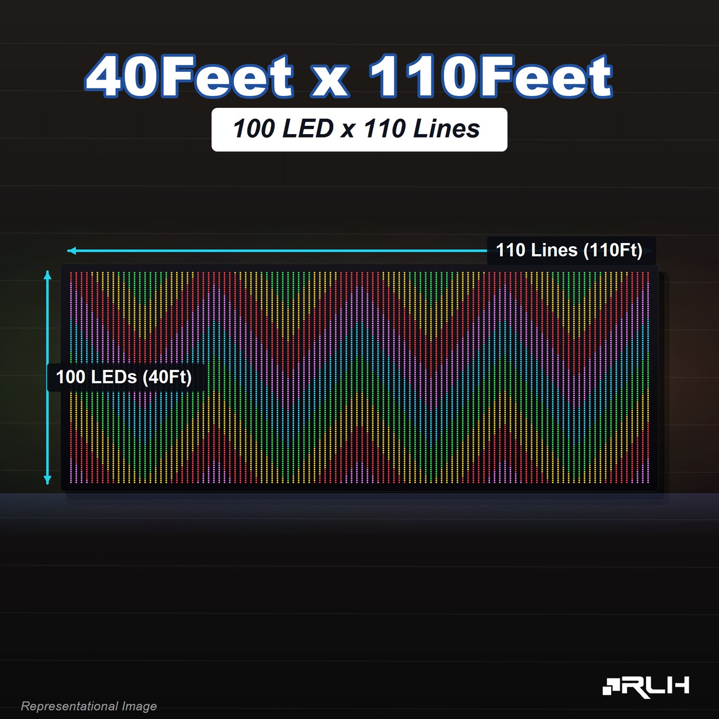 RGB Pixel LED Toran - 40 x 110 Feet