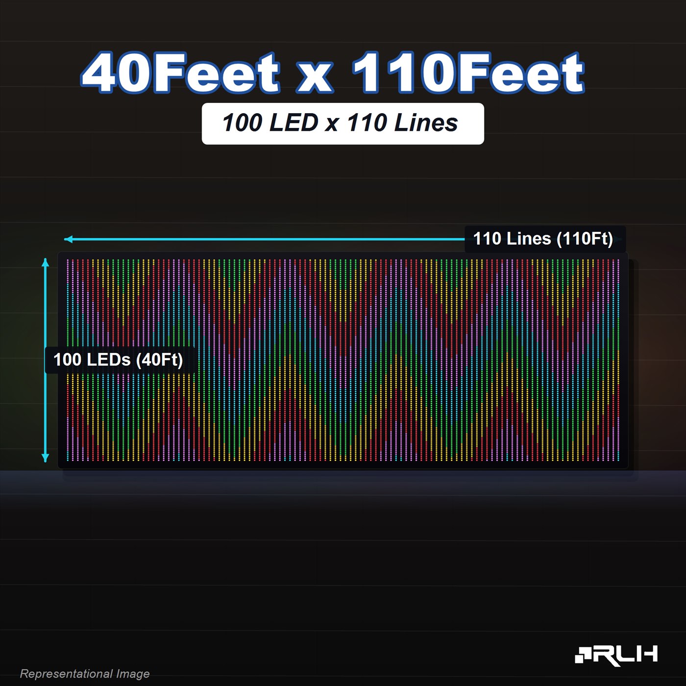 RGB Pixel LED Toran - 40 x 110 Feet - Image 2