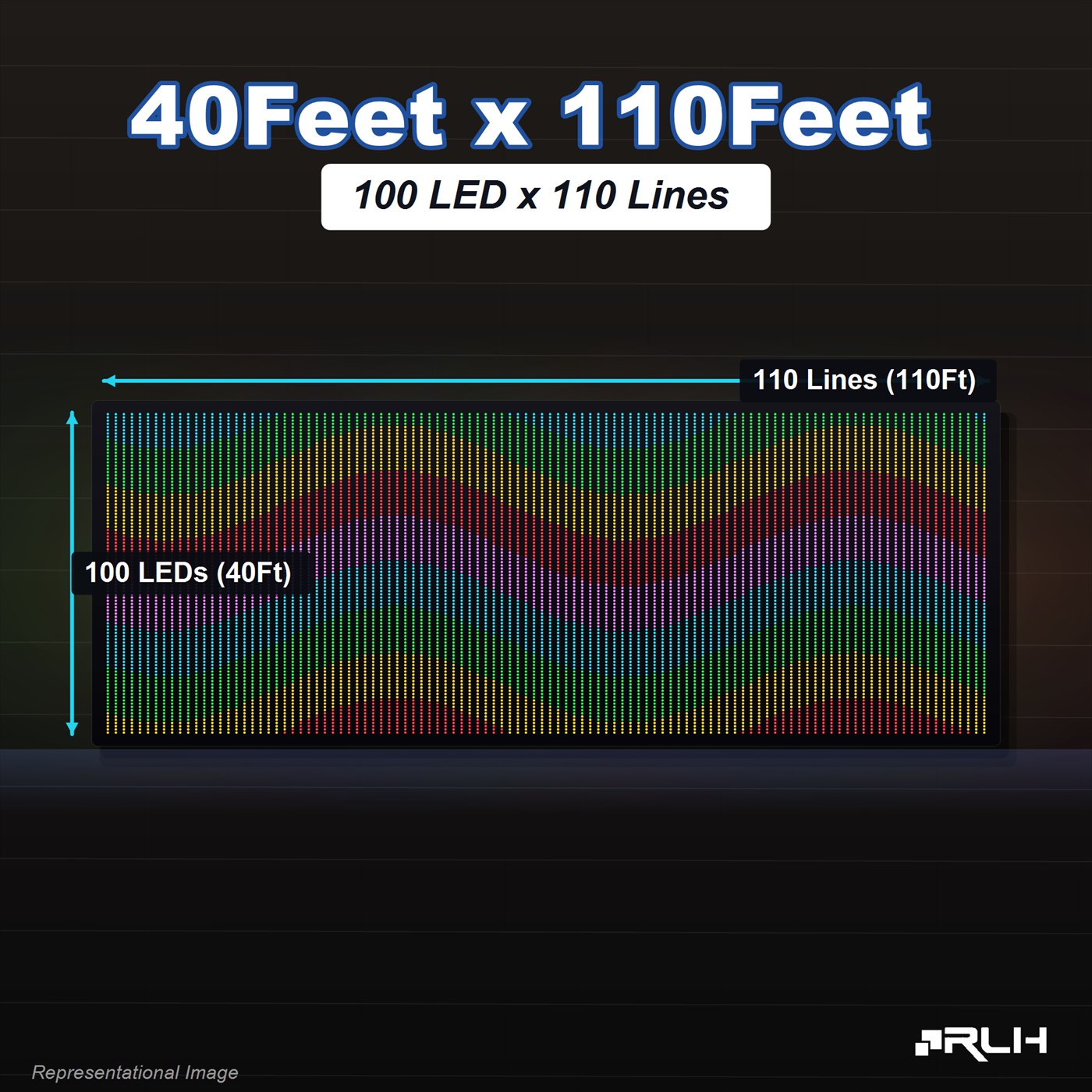 RGB Pixel LED Toran - 40 x 110 Feet - Image 3