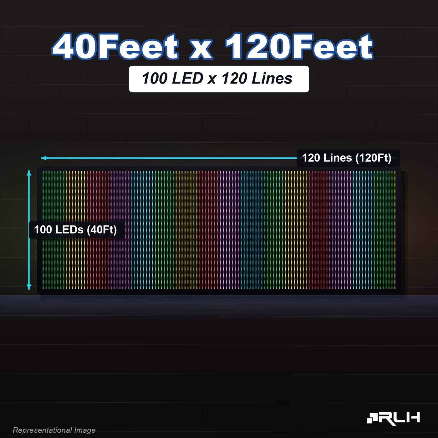 RGB Pixel LED Toran - 40 x 120 Feet